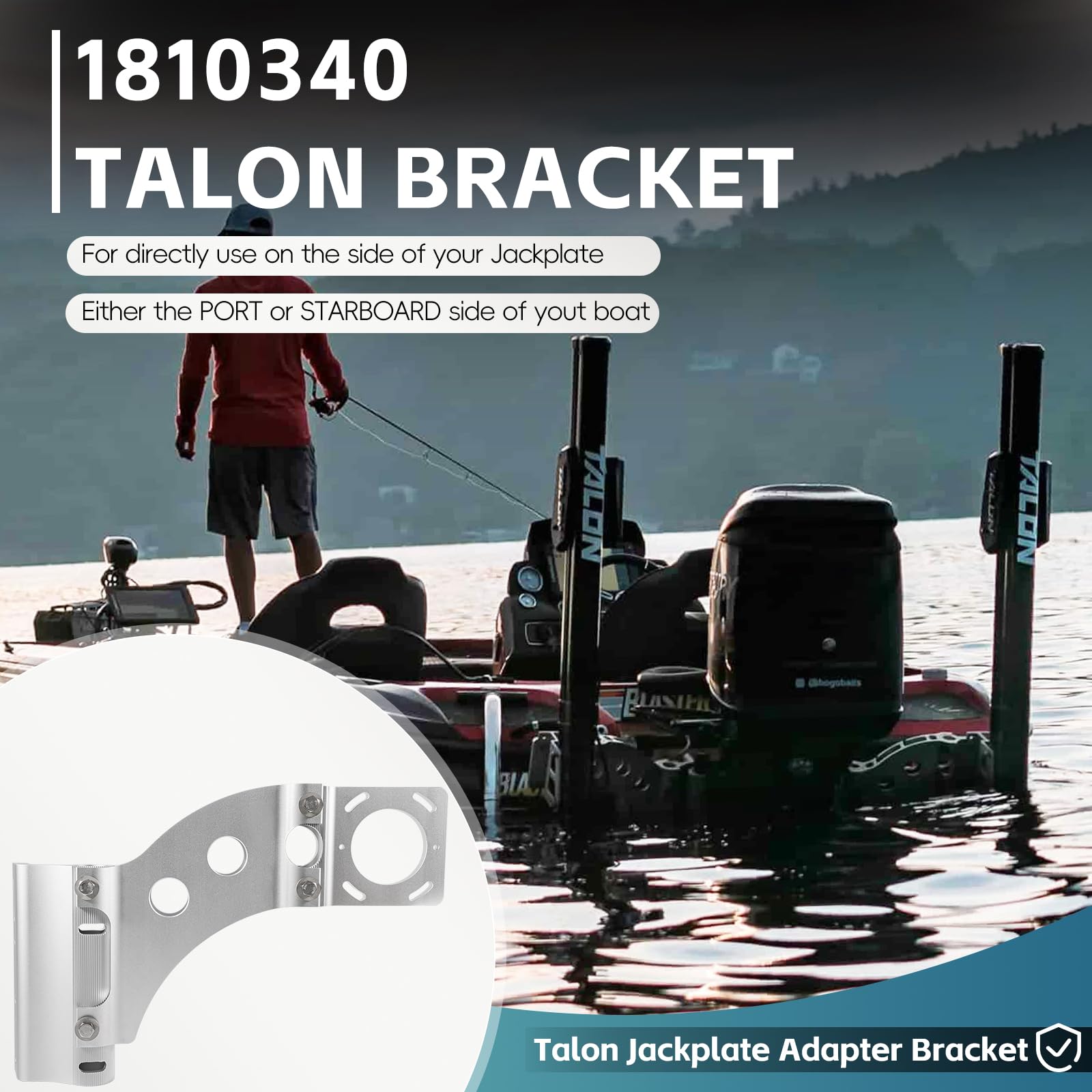 Replacement for Minn Kota 1810340 Talon Side-Mounted Jack Plate Bracket, Talon Bracket Jackplate G2-Port/Starboard, Talon Mounting Bracket for Port or Starboard Mounting