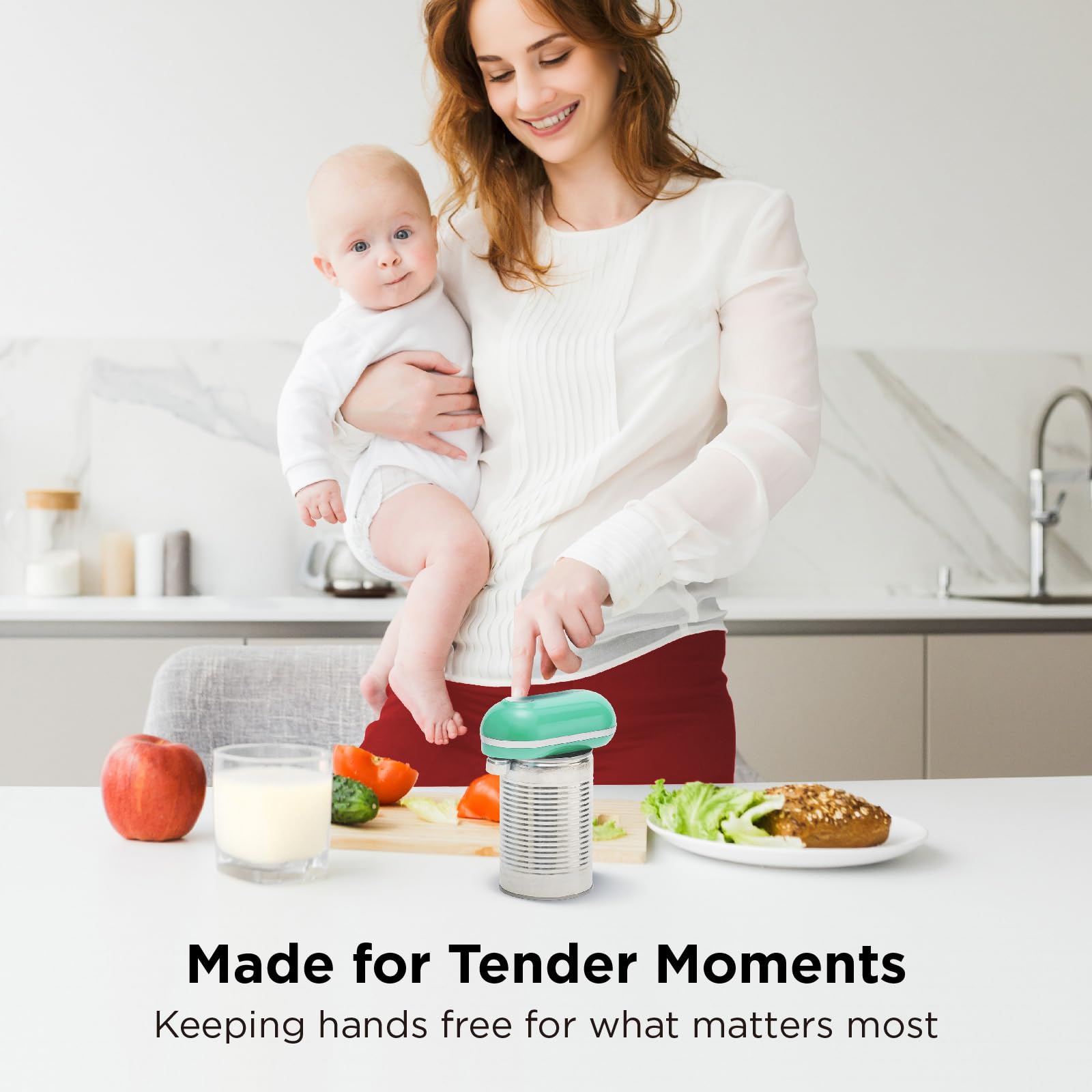 Kitchen Mama Mini Plus Rechargeable Electric Can Opener: USB-C Charging, Hands-Free, Auto Stop, Compact, Cordless, Smooth Edge - Perfect for Seniors with Arthritis, Home, and Travel (Teal)
