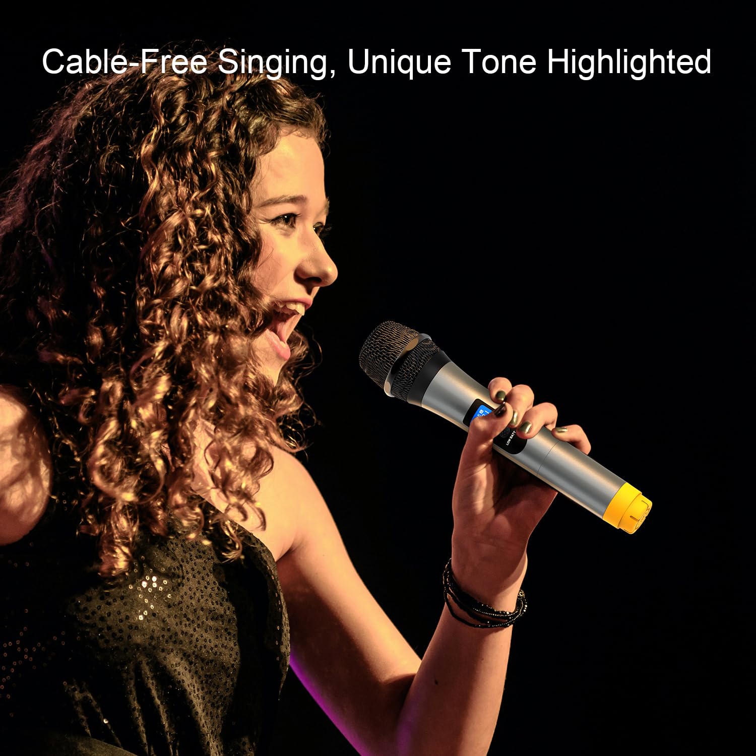FIFINE UHF Dual Channel Wireless Handheld Microphone, Easy-to-use Karaoke Wireless Microphone System-K036