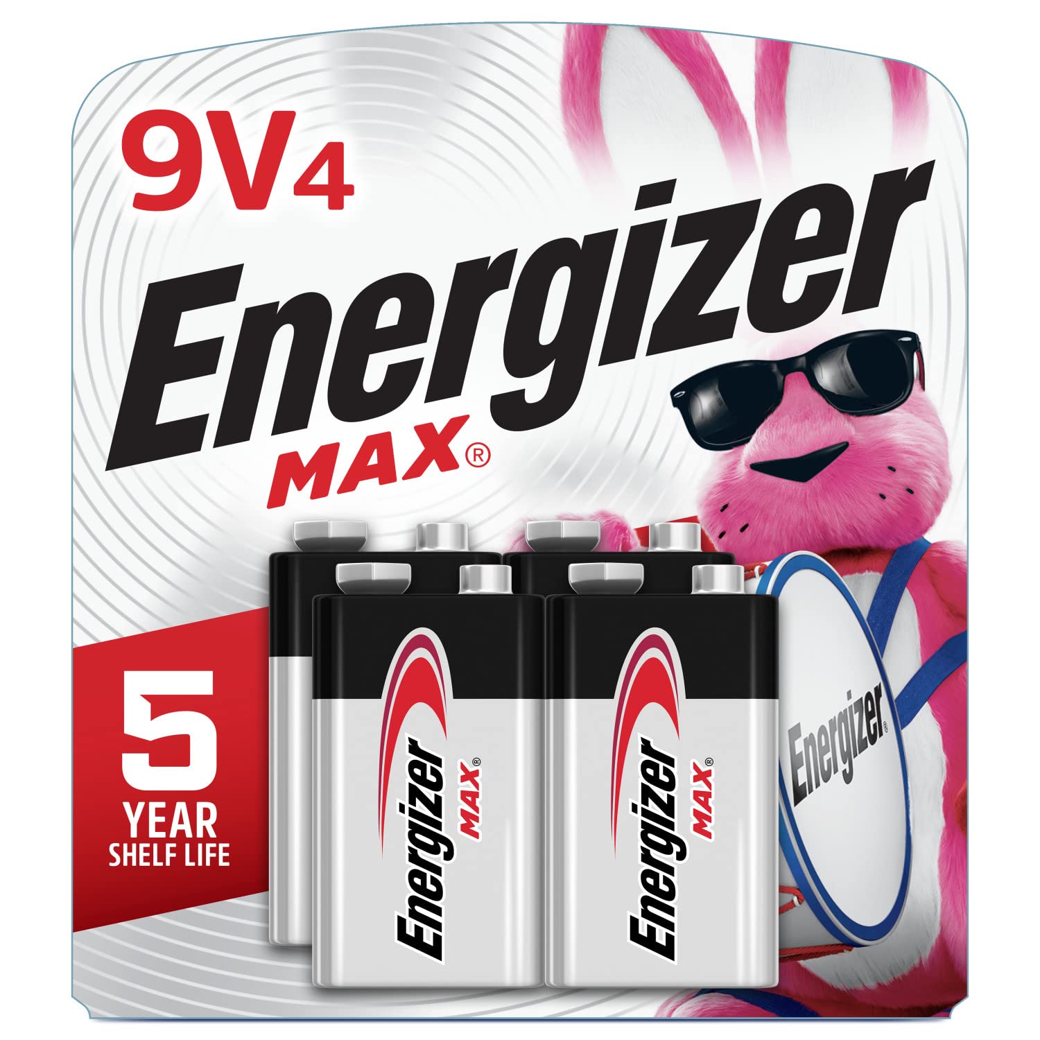 Energizer MAX 9V Batteries (4 Pack), 9 Volt Alkaline Batteries - Packaging May Vary