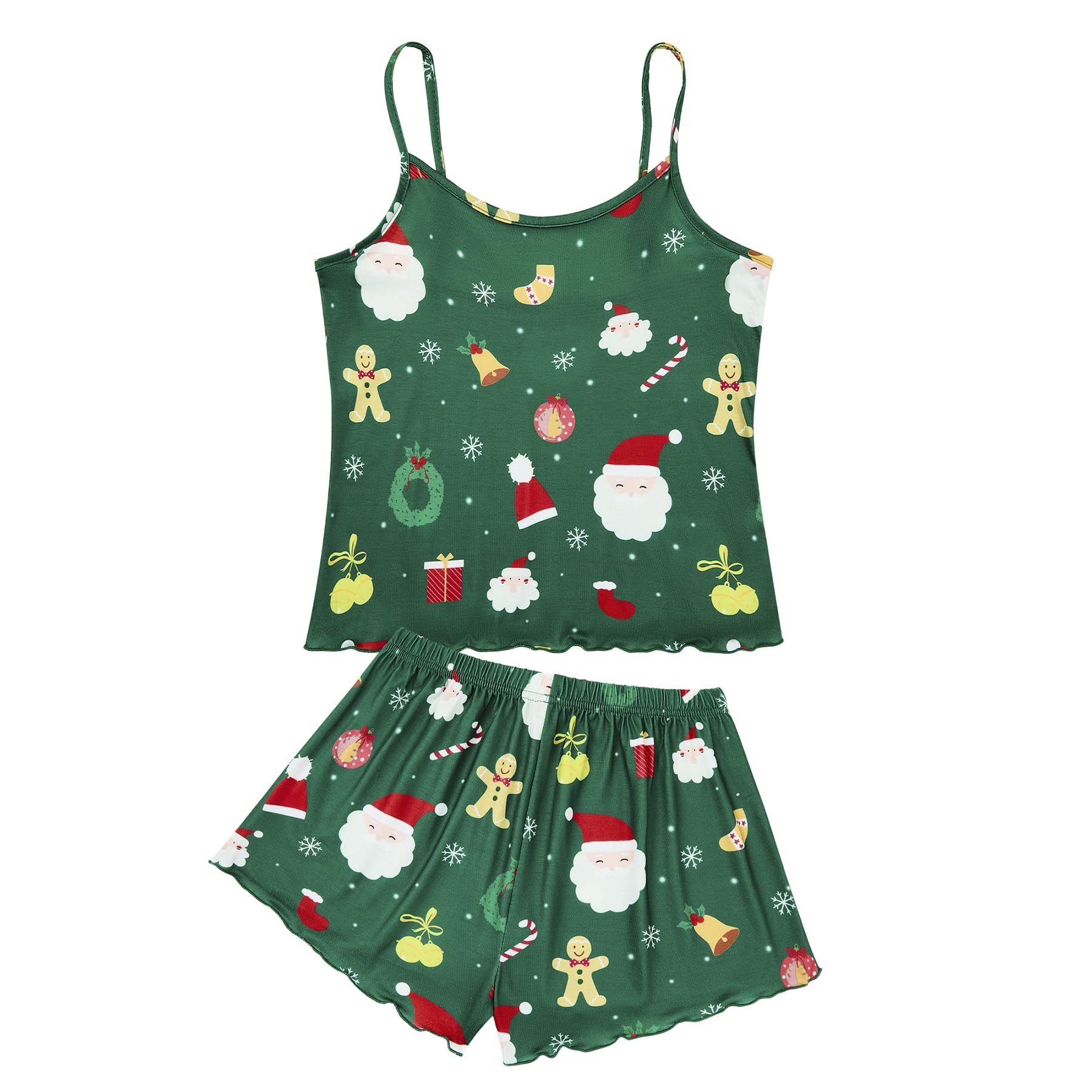 Zando Womens Christmas Pajamas Christmas Pajamas for Women Set Christmas Pajamas for Women Christmas Pajamas Women Christmas Pjs Women Cute Pajama Set Womens Pj Set for Women Green Christmas Small