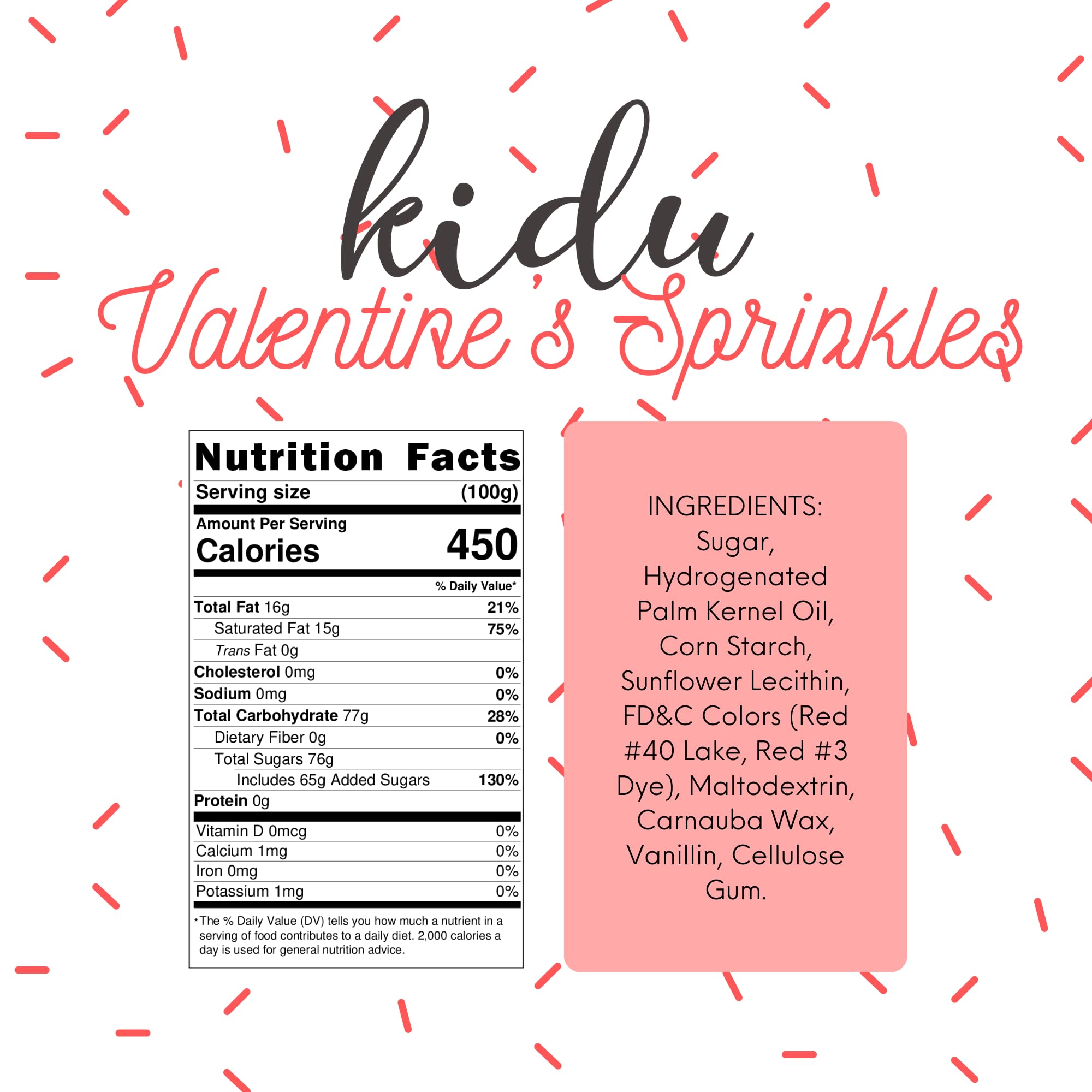 Kidu Valentine’s Day Sprinkles Red, Pink & White 80 Ounce - 5 Pound Resealable Bag, Jimmies, Festive Sprinkles for Every Occasion, for Baking, Desserts, Decorate Cakes, Cupcakes, Cookies, Ice Cream Sundaes and More. Sprinkle Some Love!