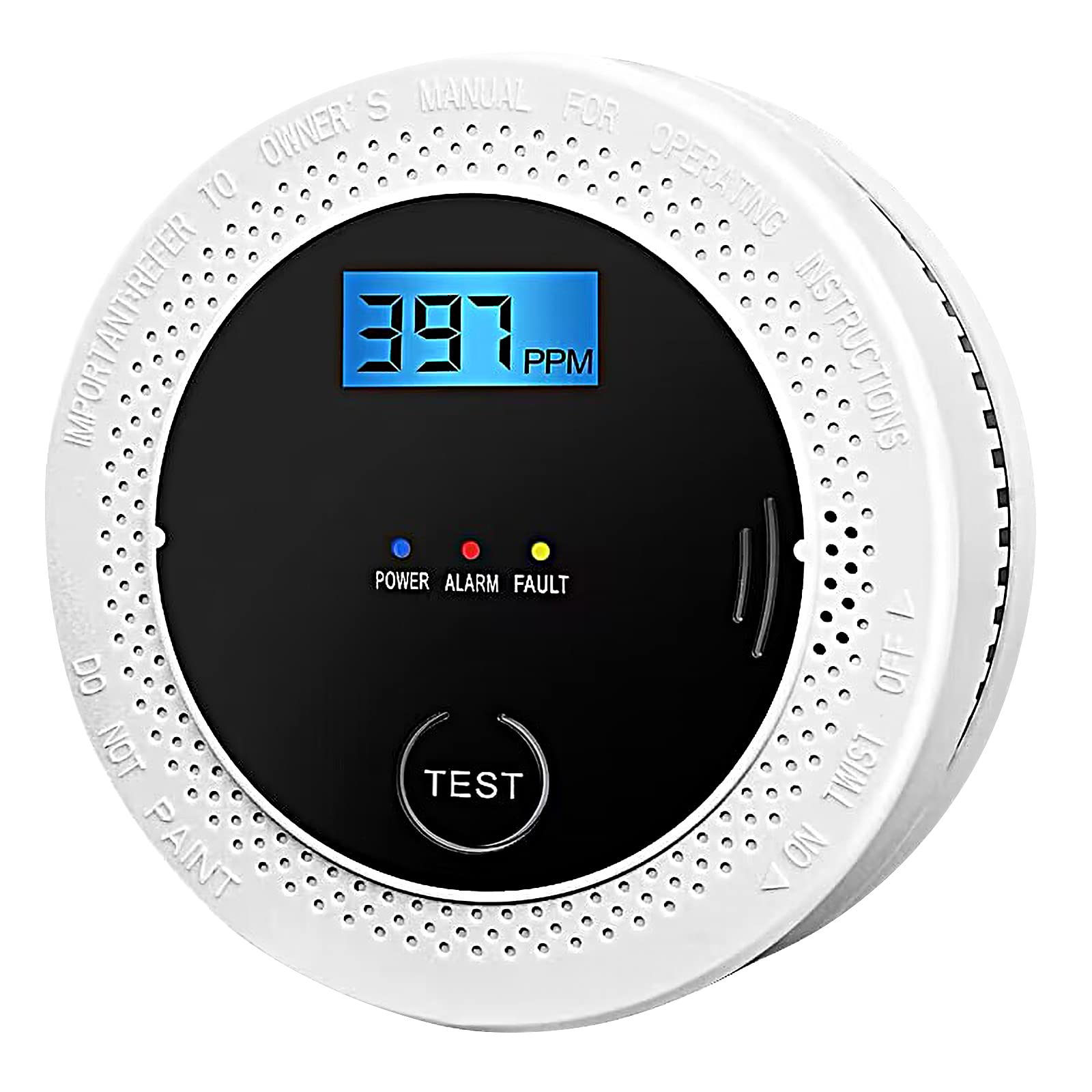 Smoke and Carbon Monoxide Detector Powered by Battery with Digital Display, Dual Alarm Sensor of Smoke and CO,Easy to Install