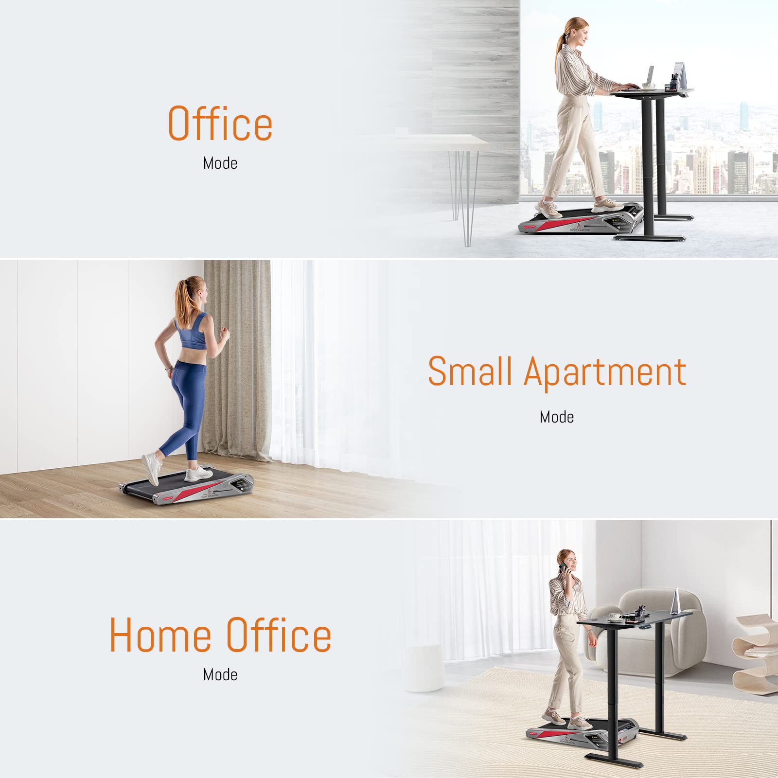 EGOFIT: Walker Pro M1 - Cool Grey - Under Desk Walking Pad Treadmill, 5% Incline, LCD Display, Remote Control, Home & Office, 220lb Cap, 0.6-3.1mph