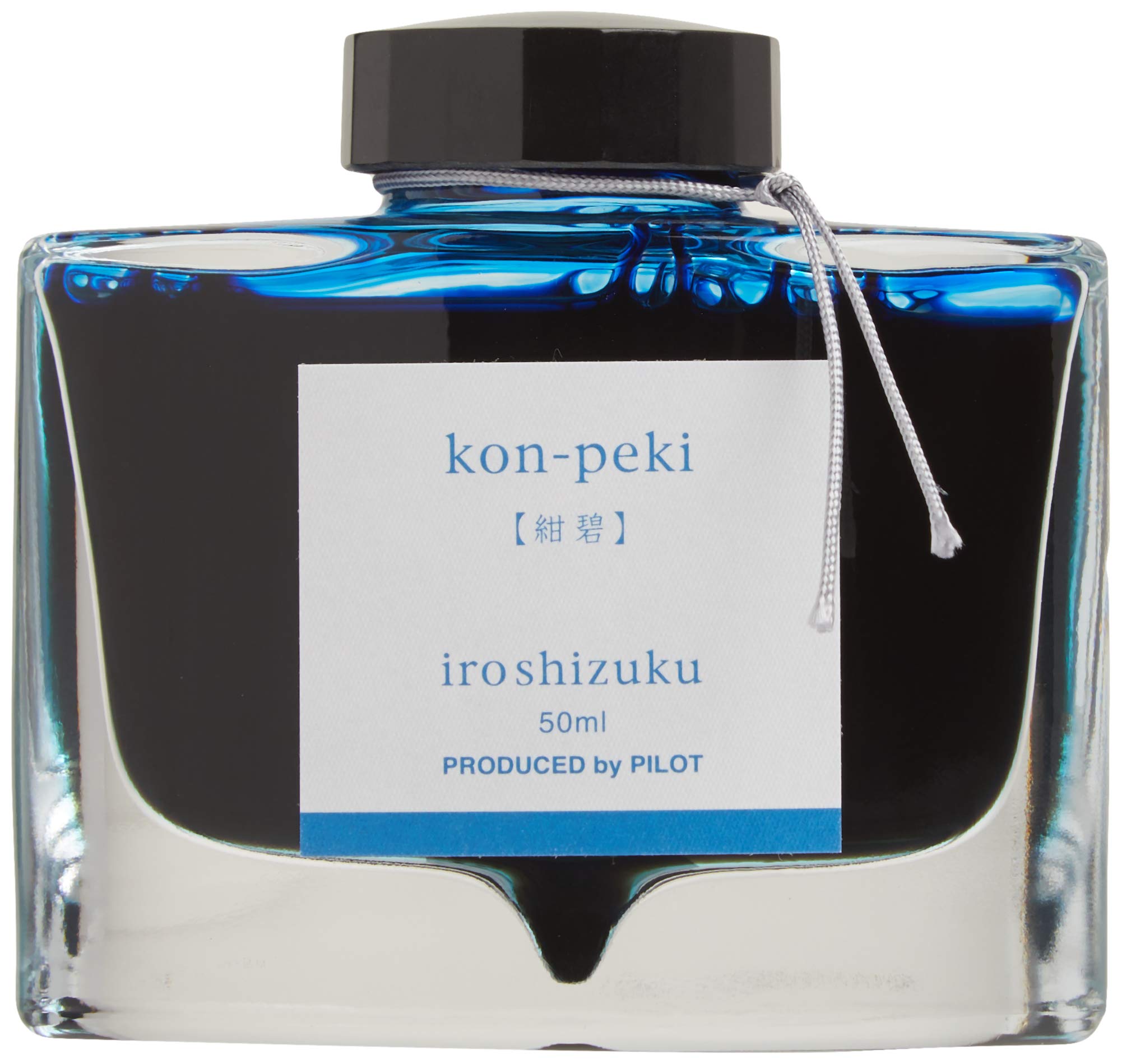 PILOT Iroshizuku Bottled Fountain Pen Ink, Kon-Peki, Deep Blue (Turquoise Blue) 50ml Bottle (69212)