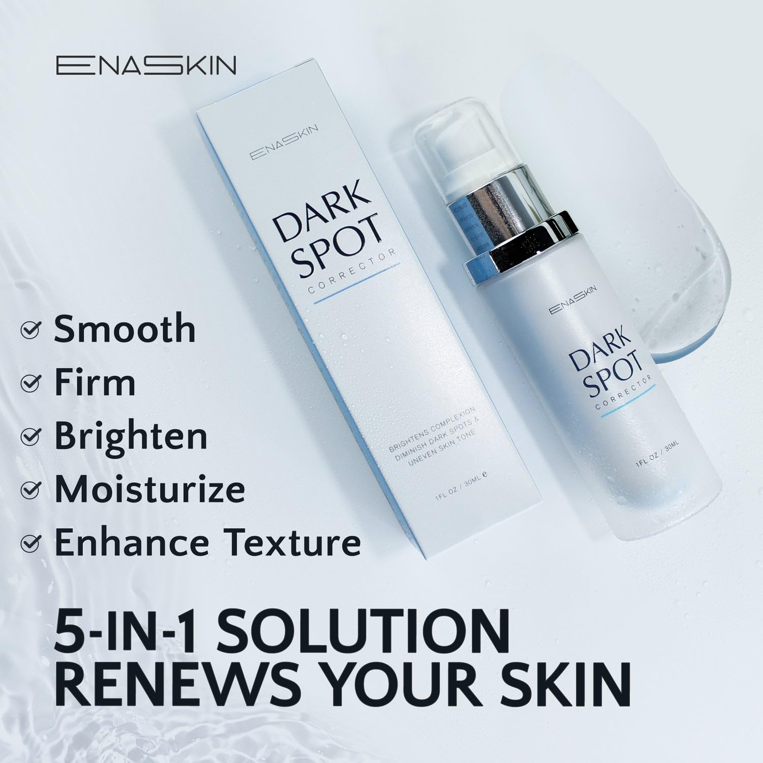 EnaSkin Dark Spot Remover for Face and Body: Age Spot Sun Spot Freckles Melasma Brown Spot Serum - Advanced Formula Corrector Cream with Niacinamide for Women and Men (1.0 Fl Oz)
