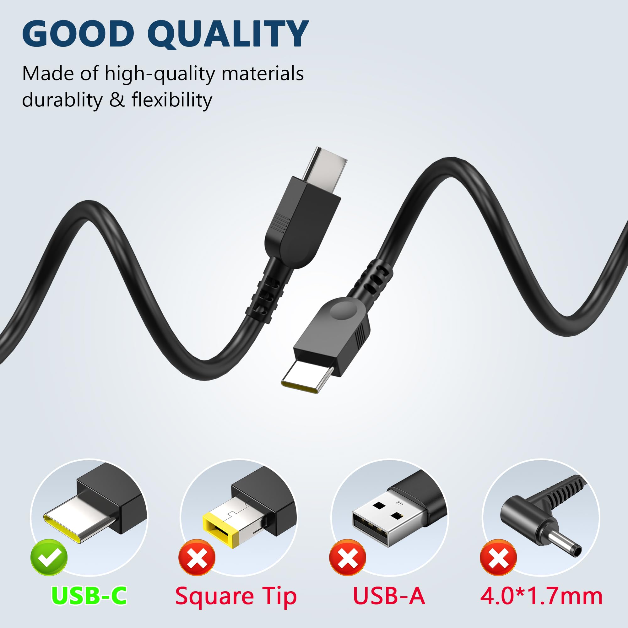 AYKLCZUU Newest Slim USB-C 65W AC Adapter Fit for Lenovo Thinkpad Yoga Chromebook IdeaPad and More Laptop Computer 65W 45W USB C Fast Power Adapter