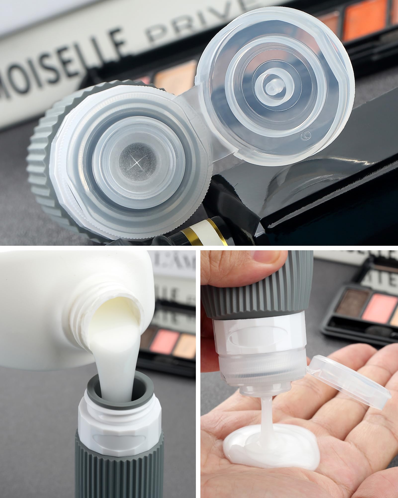 Mrsdry Travel Bottles for Toiletries 8 Pack, Tsa Approved Travel Size Toiletries 3 oz, Travel Containers for Toiletries, with Clear Bag, Leak Proof Silicone Squeezable Travel Essentials Creams Jars