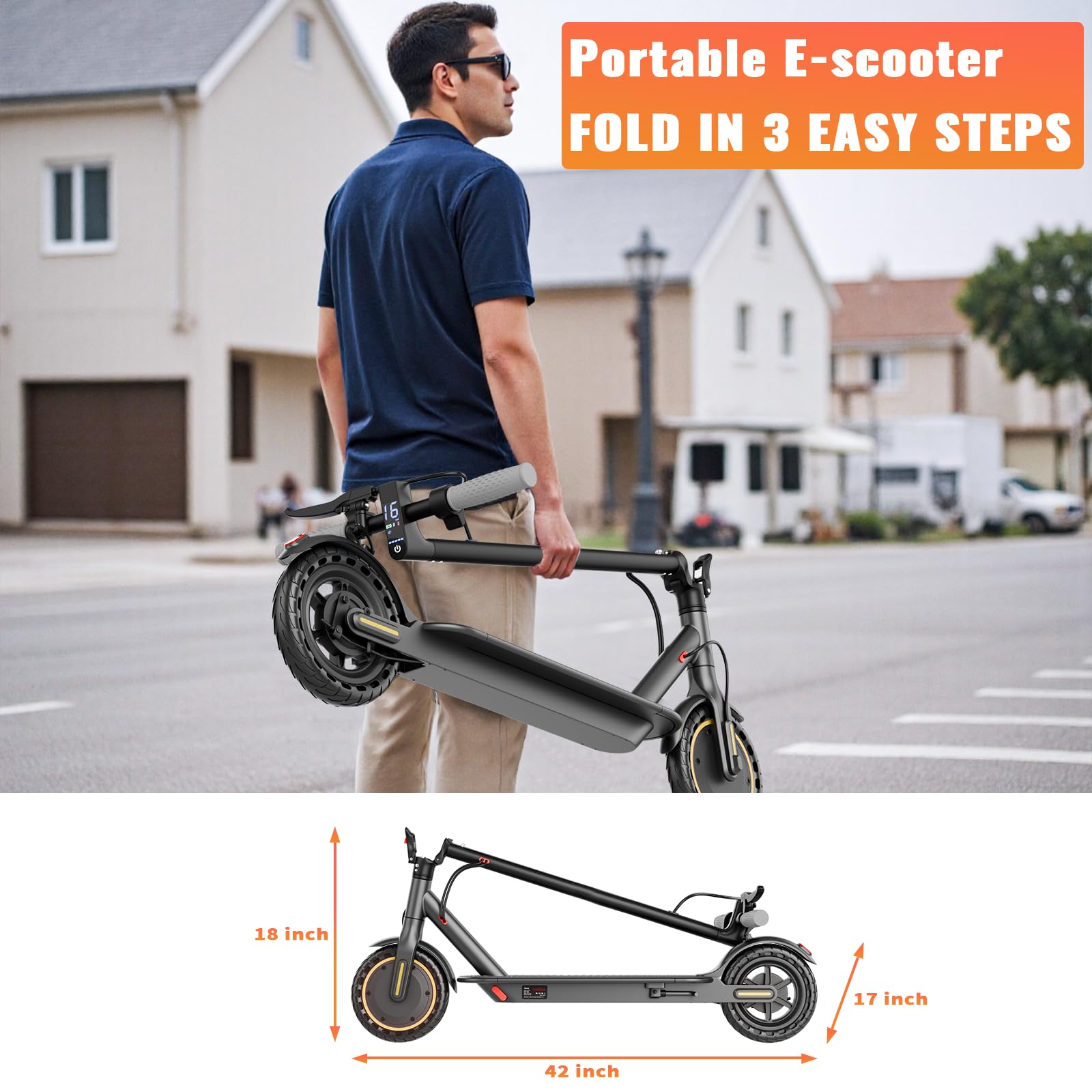 Qlaway 8.5" E Scooter for Adults with Seat 19 MPH 350W Motor 288.6 WH Battery, Motorized Up to 22 Miles Range, Foldable Scooter Bearing 265 LBS/APP Control