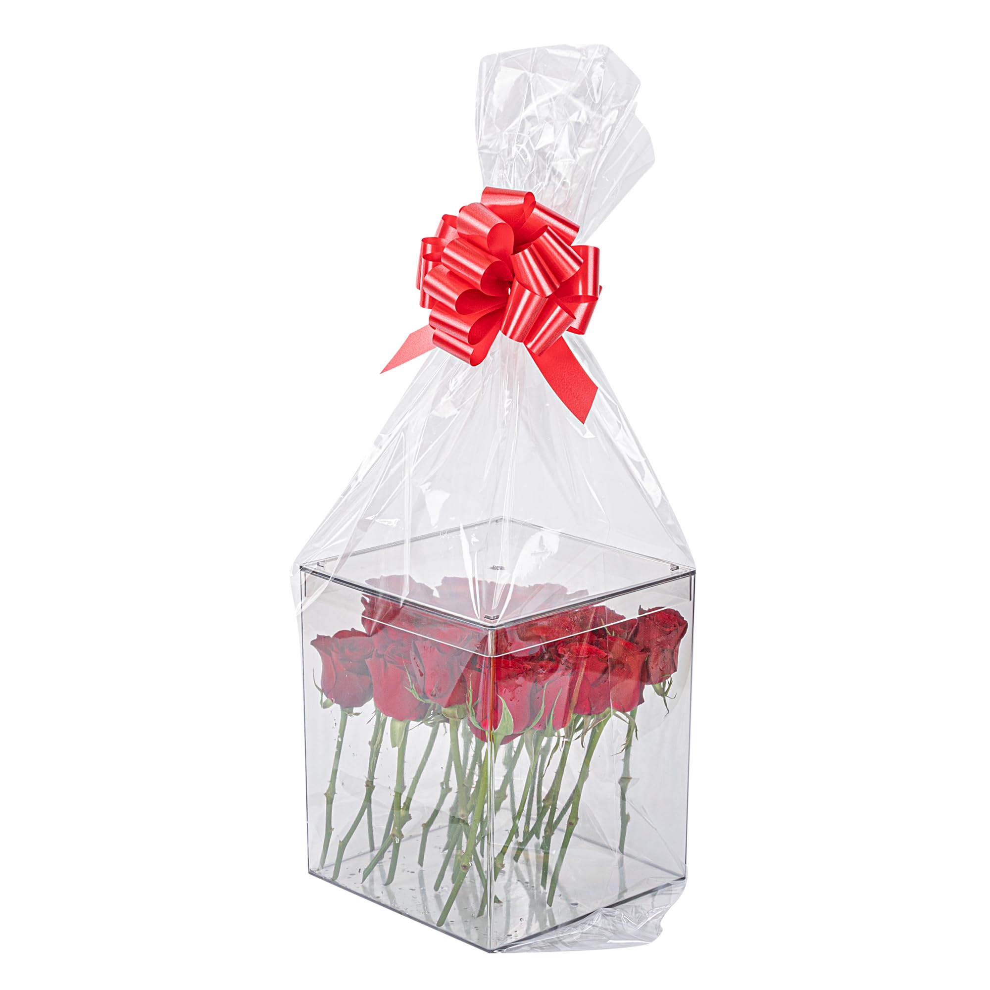 Restaurantware Bag Tek 18 x 30 Inch Gift Basket Wraps 10 Wraps For Part Favors - Durable Disposable Clear Plastic Basket Sheets For Wedding Or Party Gifts