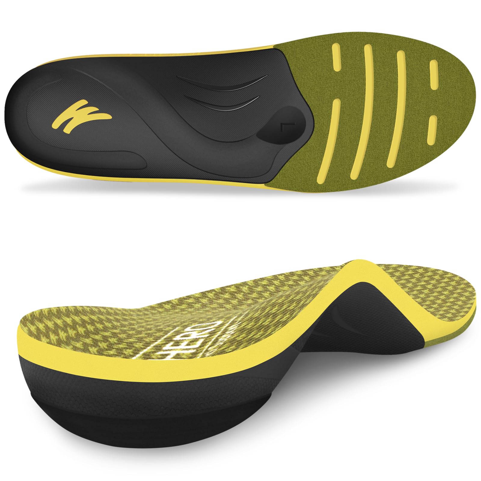 WalkHero Heavy Duty Arch Support Inserts,220+ lbs Plantar Fasciitis Insoles for Men Women,Pain Relief Orthotic Insert for Flat Feet,Work Standing All Day or Daily Walking Mens 6-6.5 | Womens 8-8.5