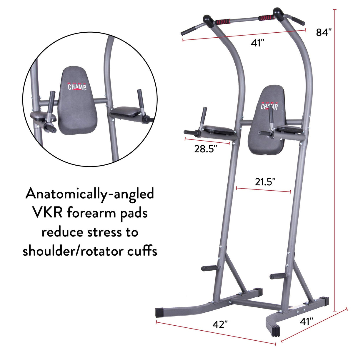 Body Champ Fitness Power Tower, Gym Equipment for Home, Indoor Workout Equipment, Multi-Use Pull-Up Bar Station PT620