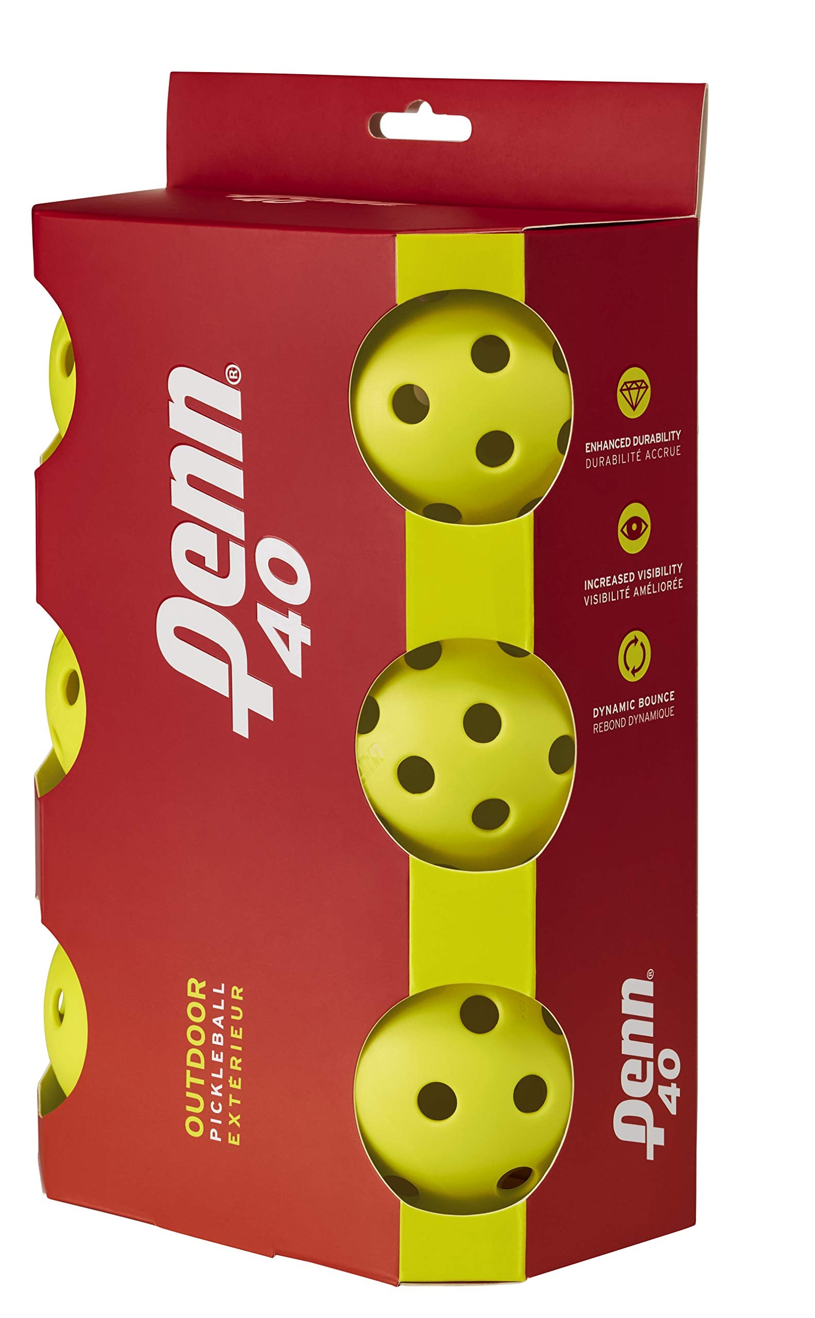 Penn 40 Outdoor Pickleball Balls - Softer Feel for Recreational & Club Play - USAPA Approved, 6-Pack