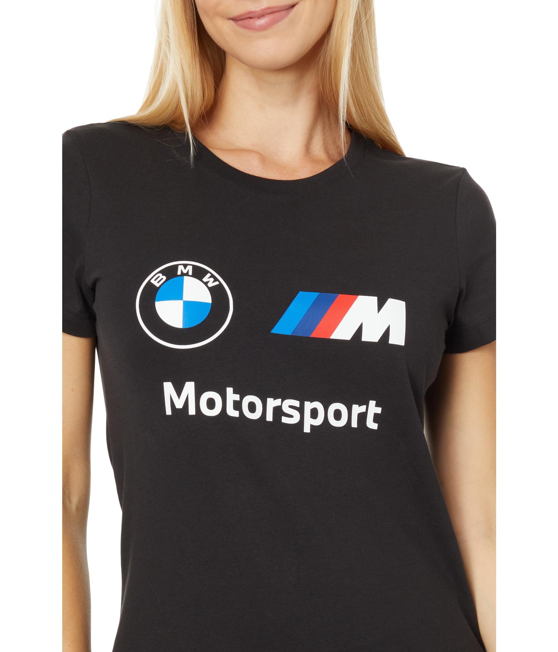 PUMA Women's BMW M Motorsport Essentials Logo Tee, Black, Medium