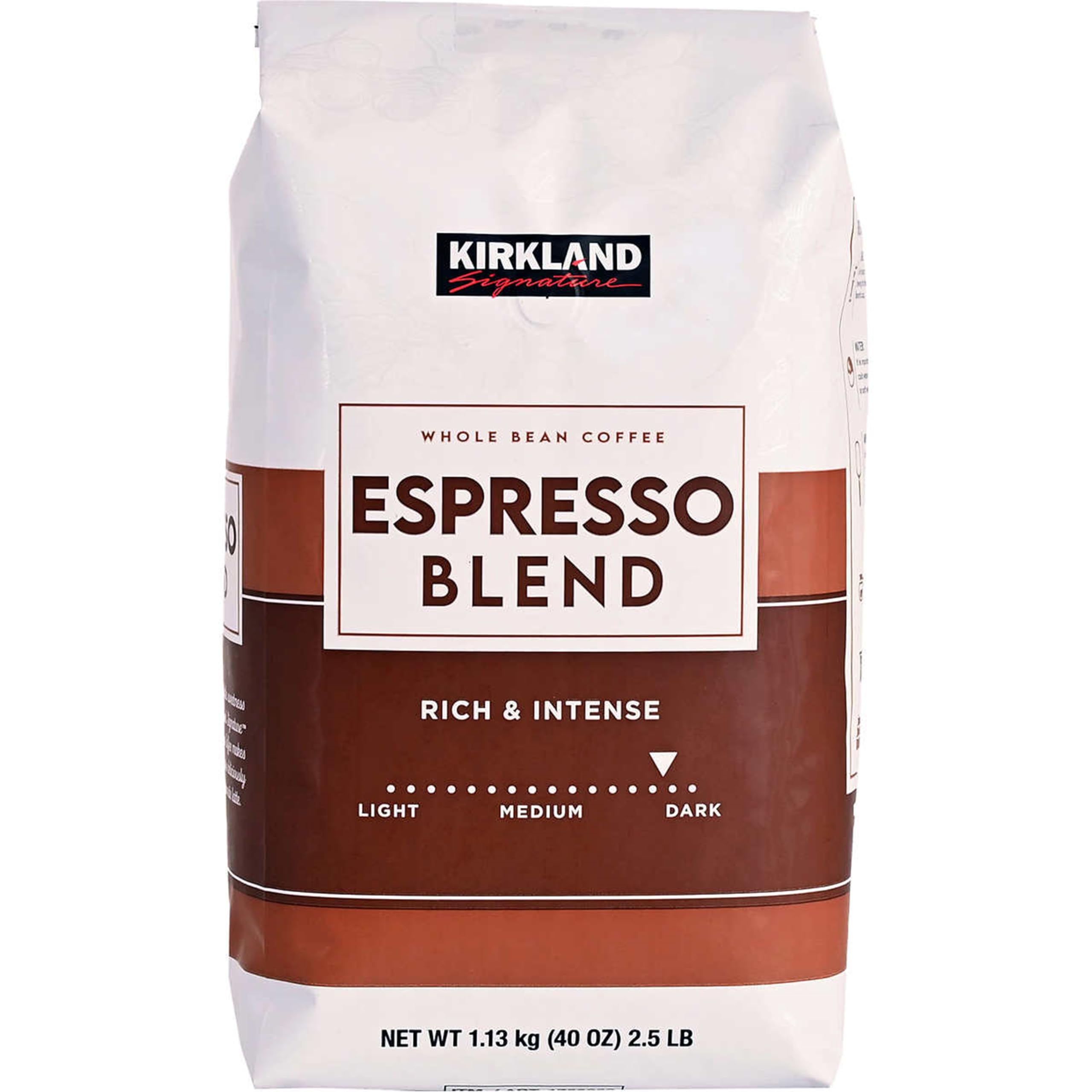 (Pack of 2) Kirkland Signature Dark Roast ESPRESSO BLEND Coffee Roasted By Starbucks 32 Oz. Bag