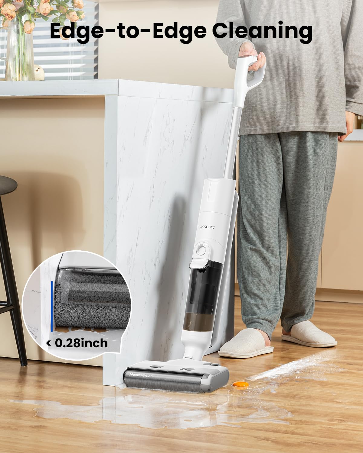 Proscenic F10 Pro Wet Dry Vacuum Cleaner Cordless and Vacuum Mop,3-in-1 Vacuum/Mop/Wash & One-Button Auto Self-Cleaning for Hard Floors,High-Capacity Dual Tanks,Edge Clean, Ease of Use