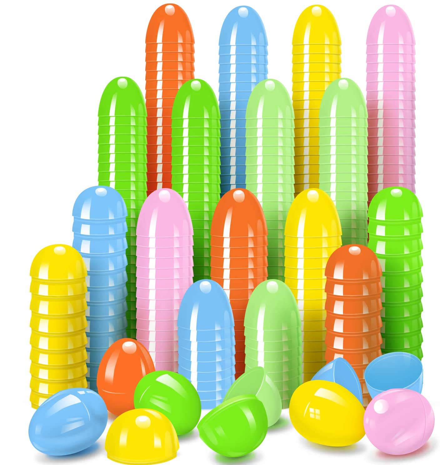 CCINEE Plastic Easter Eggs 2.36 Inch Bright Color Empty Eggs for Easter Gift Filler 300pcs