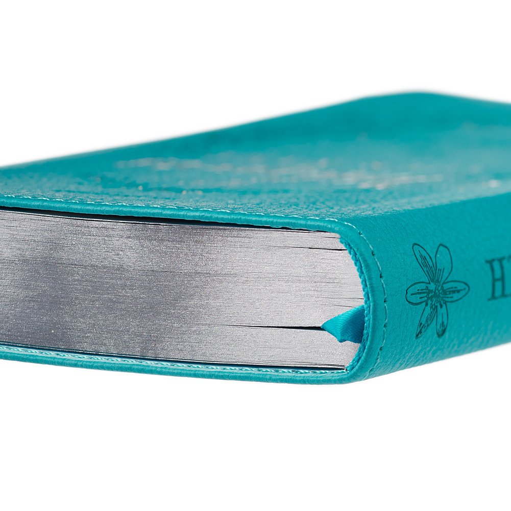 He Whispers Your Name 365 Devotions for Women - Hope and Comfort to Strengthen Your Walk of Faith - Teal Faux Leather Devotional Gift Book w/Ribbon Marker