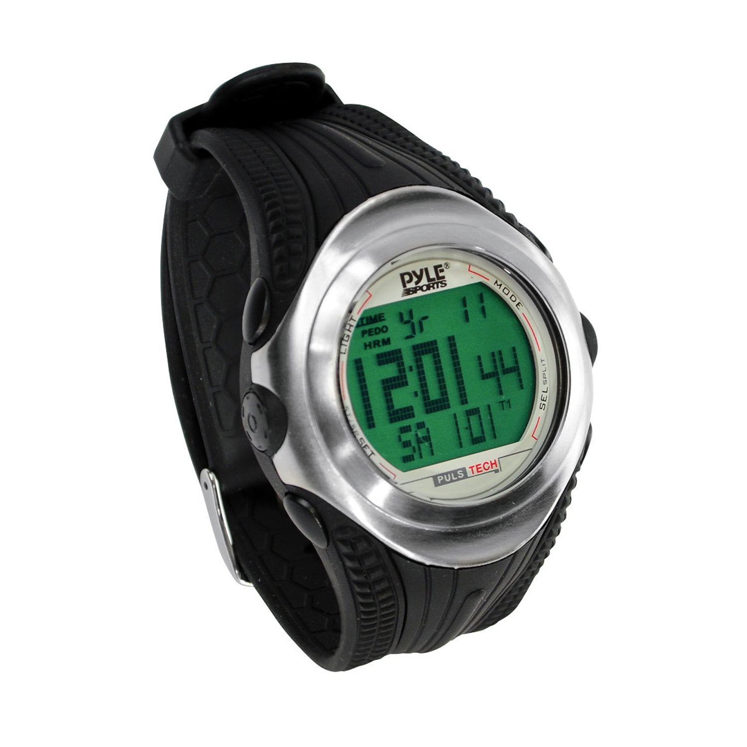 Pyle Sports PPDM1 Digital Heart Rate Monitor Watch With Chronograph, Pulse, And Pedometer