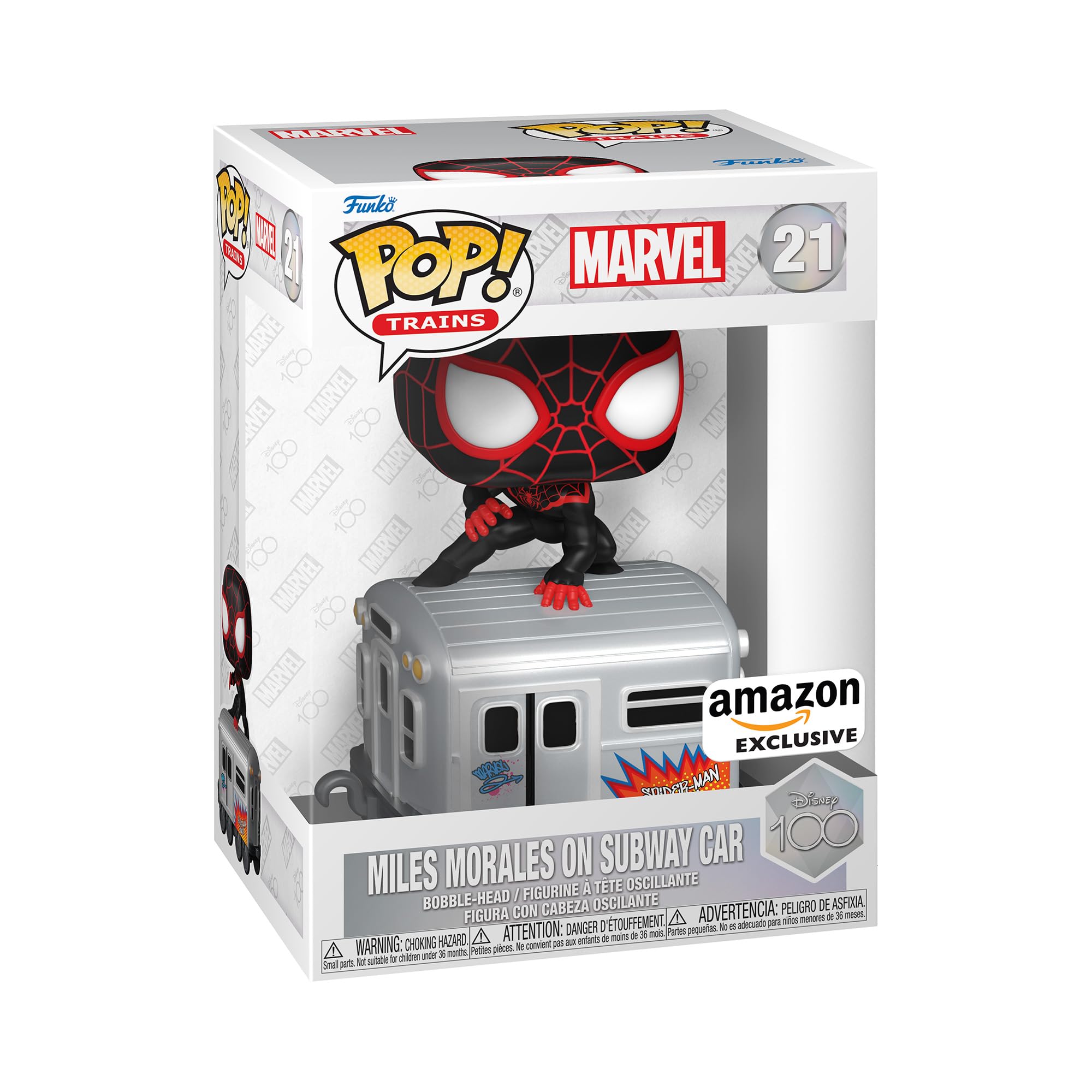 Funko POP! Trains: Disney 100 - Marvel, Miles Morales on Subway Car - Spider-Man - Collectable Vinyl Figure - Gift Idea - Official Merchandise - for Kids & Adults - Movies Fans
