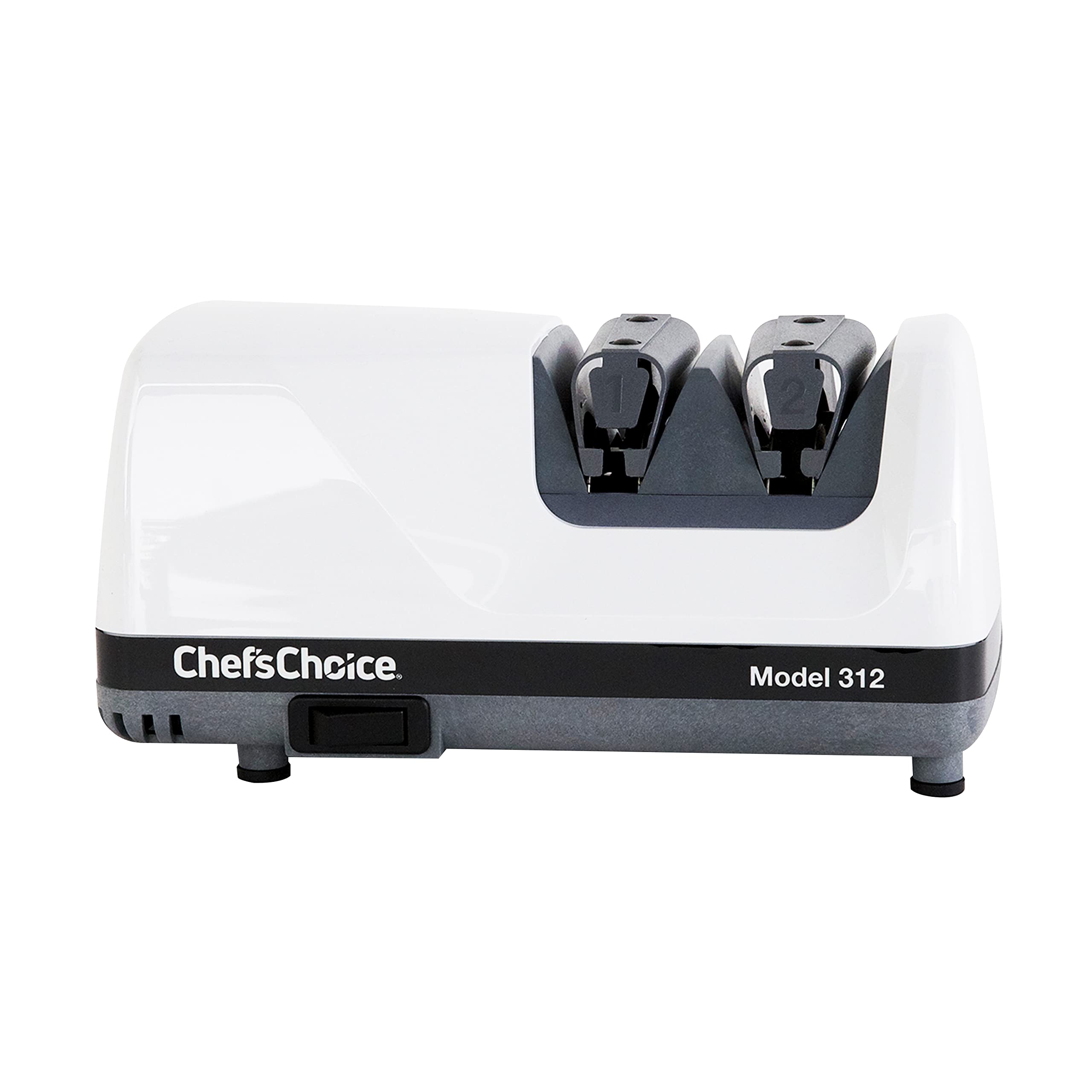 Chef'sChoice 312 UltraHone Professional Electric Knife Sharpener for 20-Degree Straight-Edge and Serrated Knives, 2 Stage, White