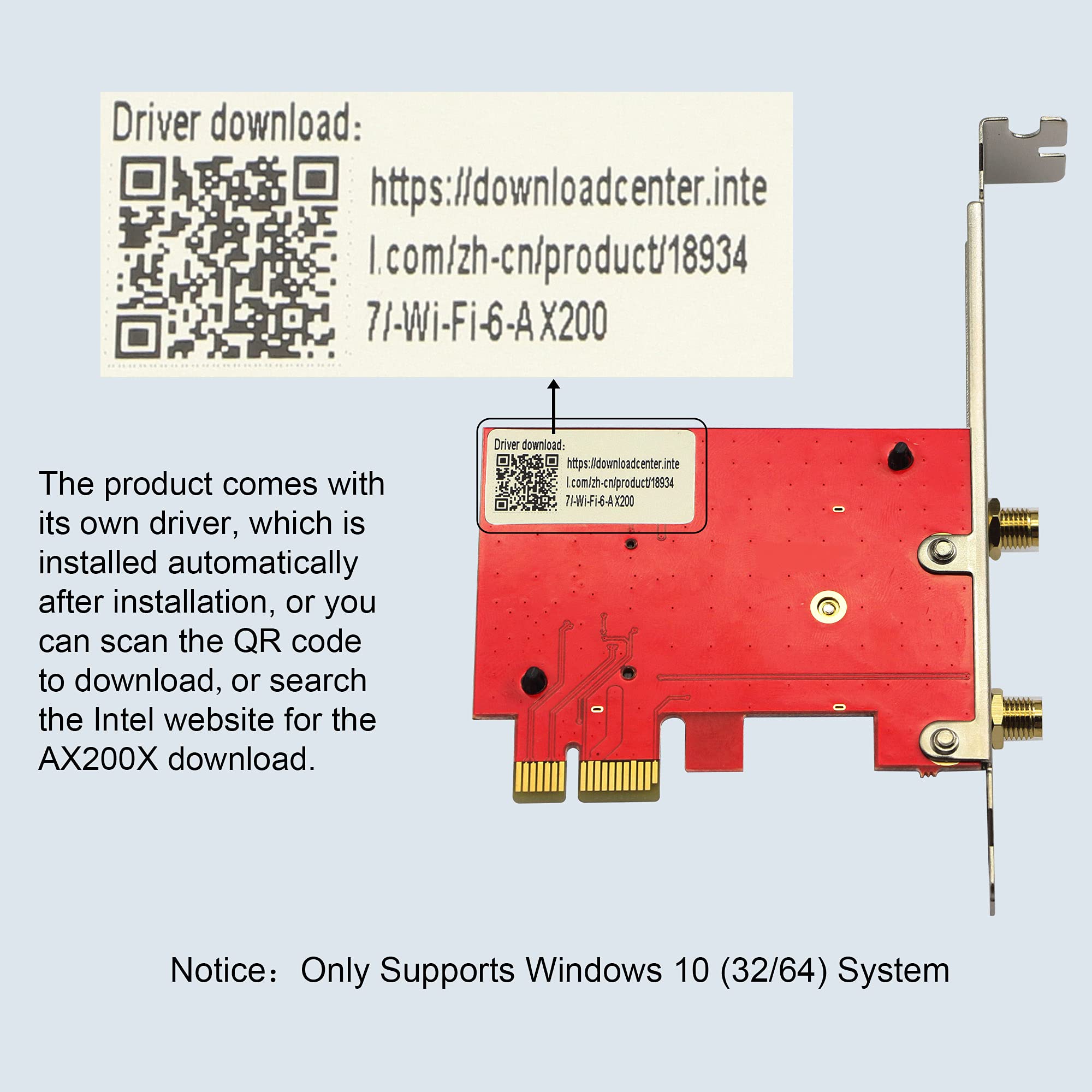 PCIe WiFi Card,WiFi 6 Wireless Network Card AX200 Dual Band PCI-Express Card Adapter,2.4GHz/5GHz,Bluetooth 5.0 | MU-MIMO | Ultra-Low Latency PCI-E Card,Supports Windows 10 32/64 Bit System.