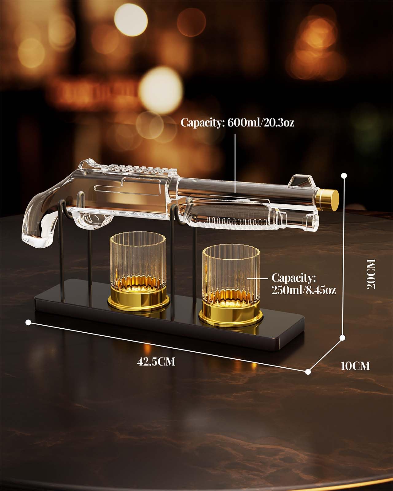 Whiskey Decanter Sets for Men, 20.3 Oz Decanter Set with 2 Glasses, Gifts for Men, Him, Dad, Brother, Christmas Birthday Gift Ideas from Daughter Son, Cool Liquor Dispenser for Home Bar