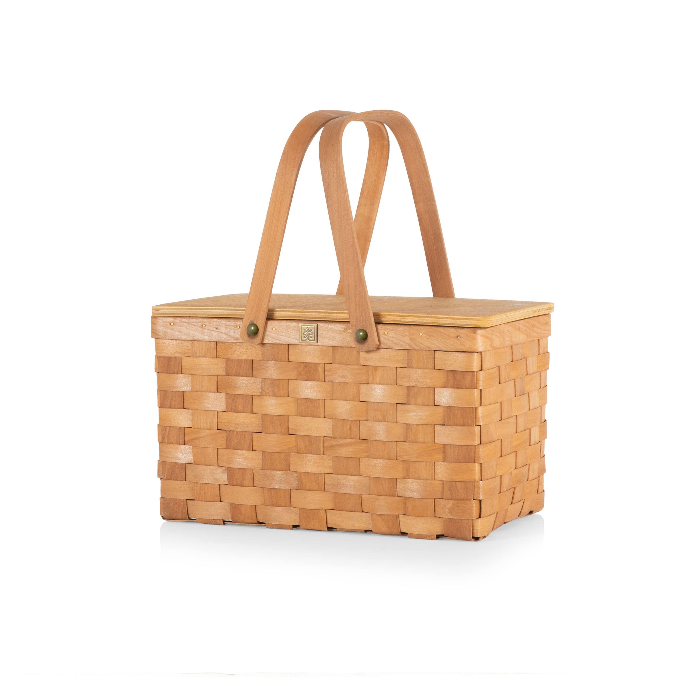 PICNIC TIME Poppy Personal Picnic Basket, Insulated Bag, Retro Lunch Box, One Size, Beige