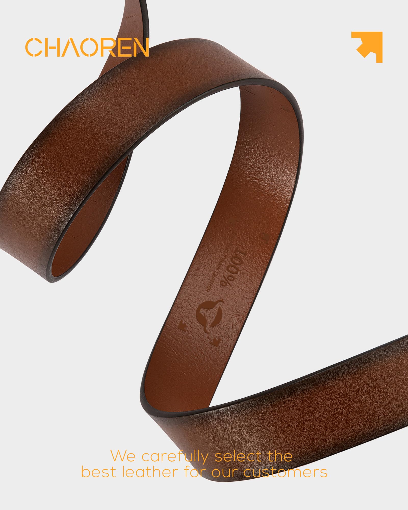 CHAOREN Ratchet Belts for Men - 1.5" Mens Belts Leather for Causual Jeans - Versatile Fit, Customizable Style