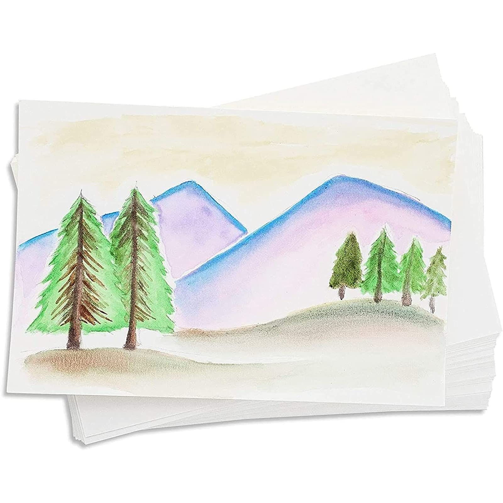 Paper Junkie 50 Pack Watercolor Postcards Blank, Bulk 4x6 Inch Cards to Paint, for Art, DIY (White, 300gsm Cardstock)