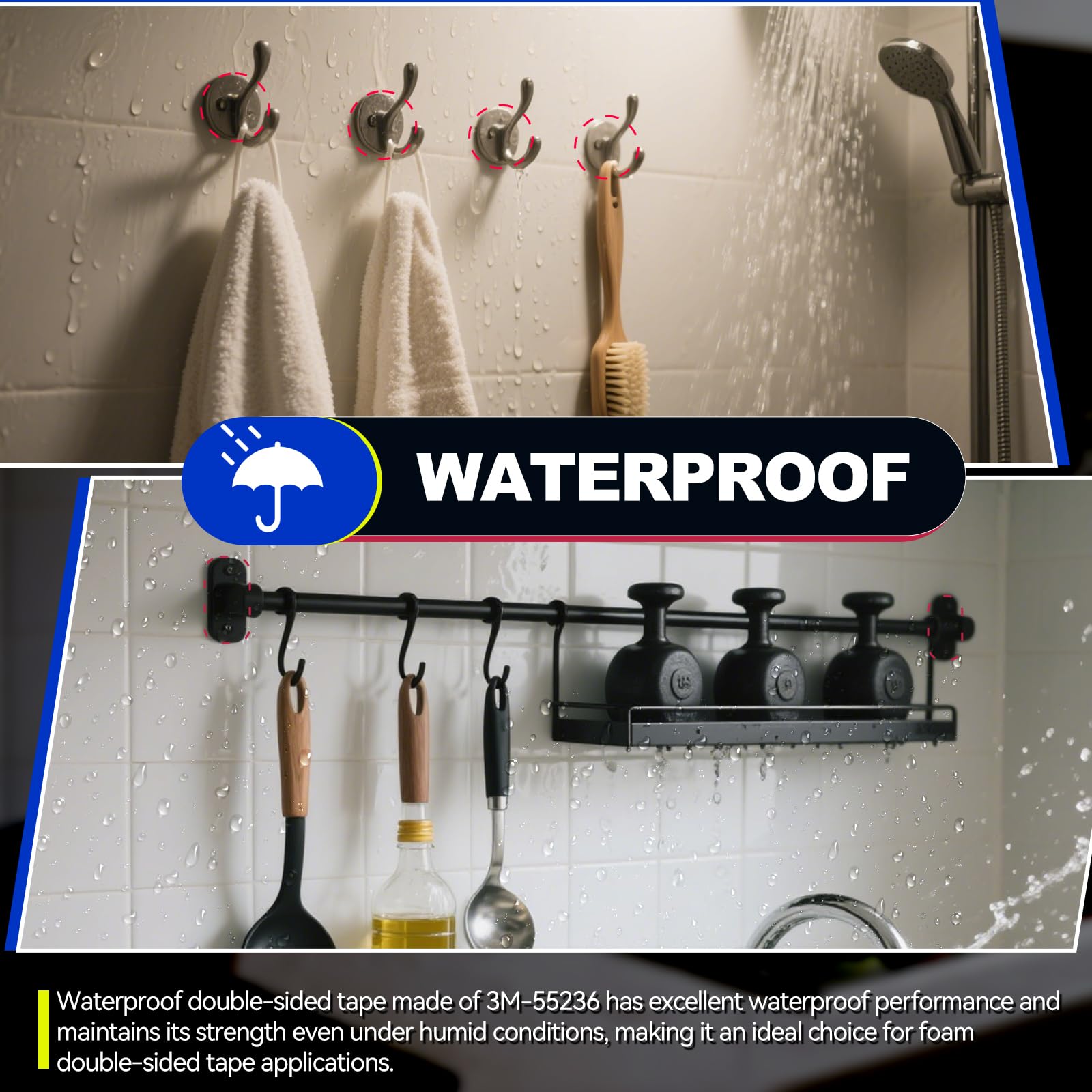 PHIXBEAR 0.12" Thick Strong Double Sided Adhesive Pads Made of 3M, 1.57 x 2 Heavy Duty Sticky Mounting Foam Tape, Heat & Weather Resistant for Car & Home Décor 60 Pcs