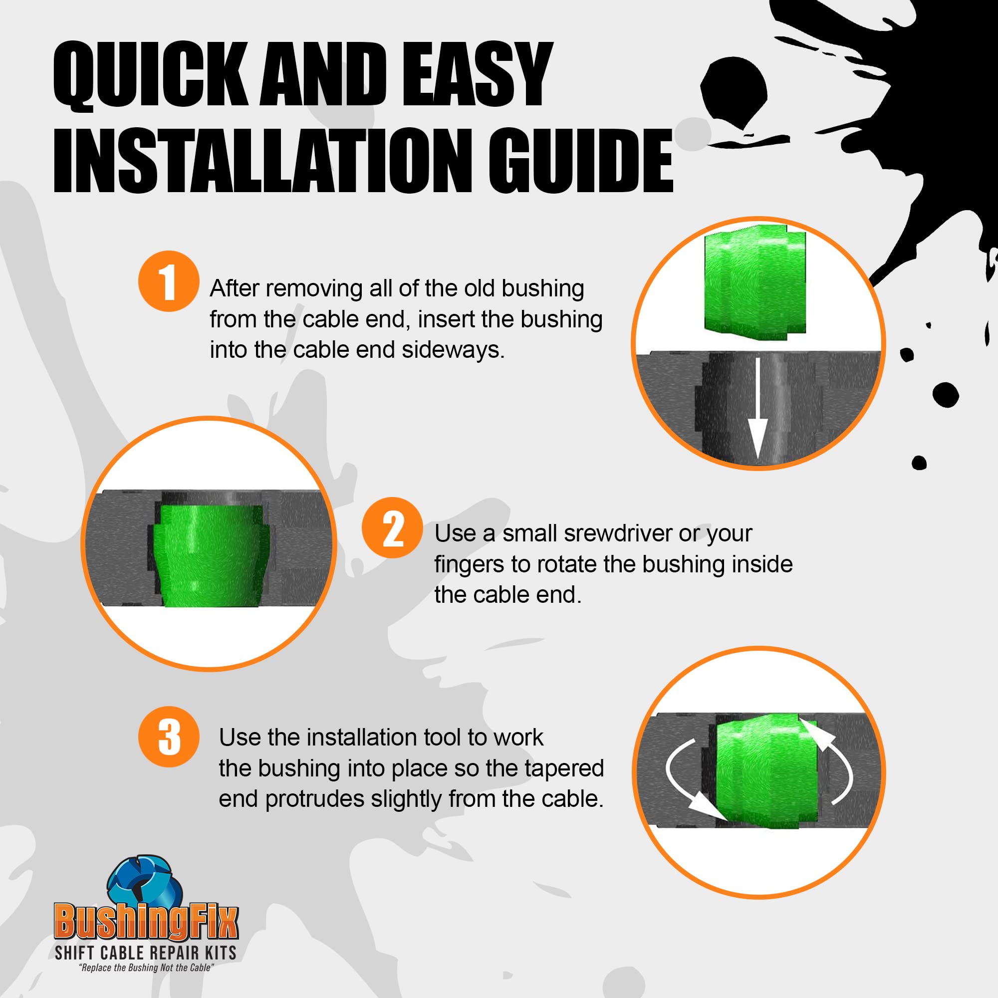 BushingFix Si2Kit - Automatic Transmission Shift Cable Bushing Repair Kit, Replacement Shifter Cable Bushing, Quality Transmission Repair Kit, Compatible with Chevrolet, Ford, Jeep, and Other Brands