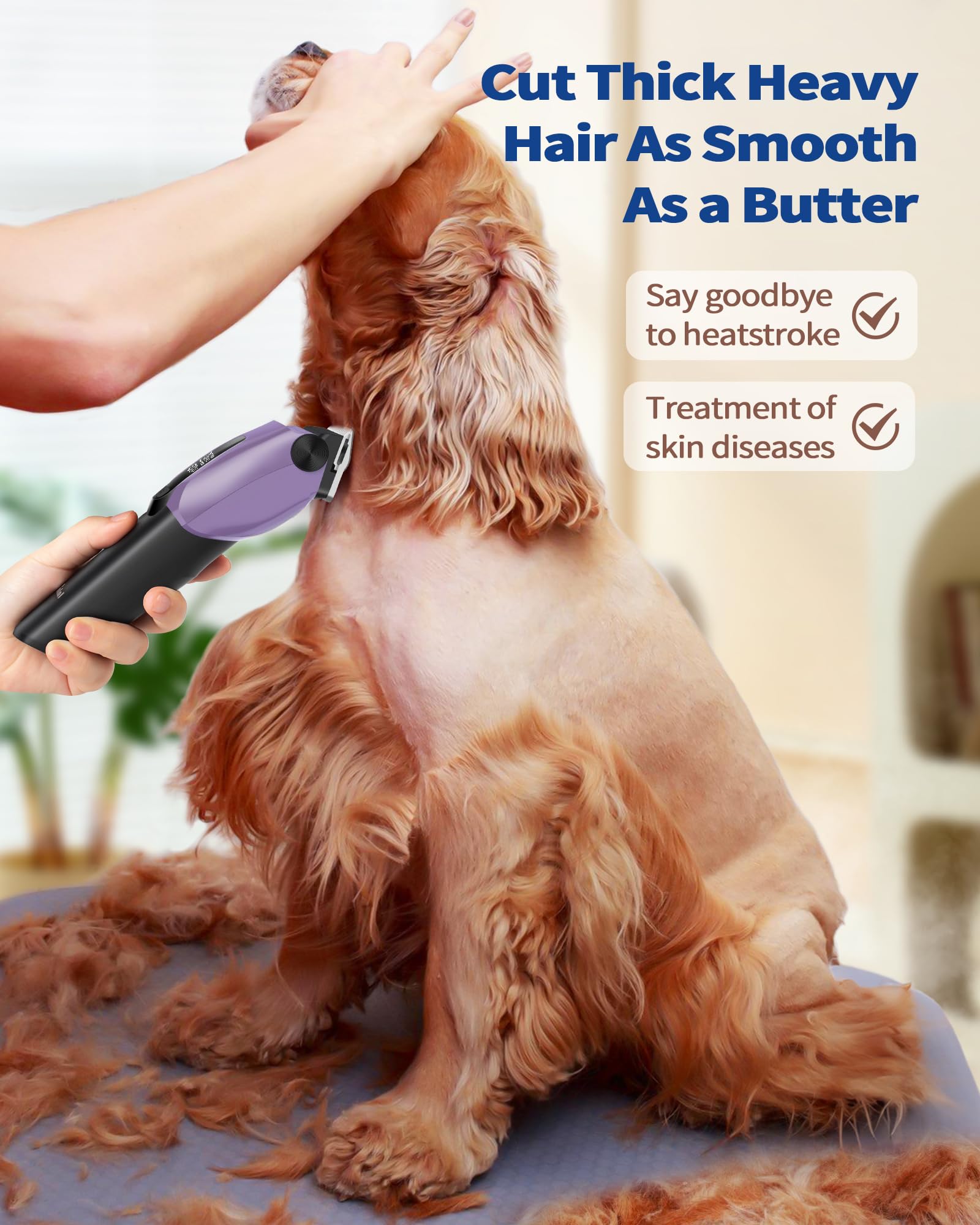 PAPMINI Dog Grooming Kit for Heavy Thick Hair&Coats, 3 in 1 Dog Clippers for Grooming, Rechargeable Cordless Pet Shaver with Storage Box, Quiet Dog Paw Trimmer for Small and Large Dogs Cats Animals