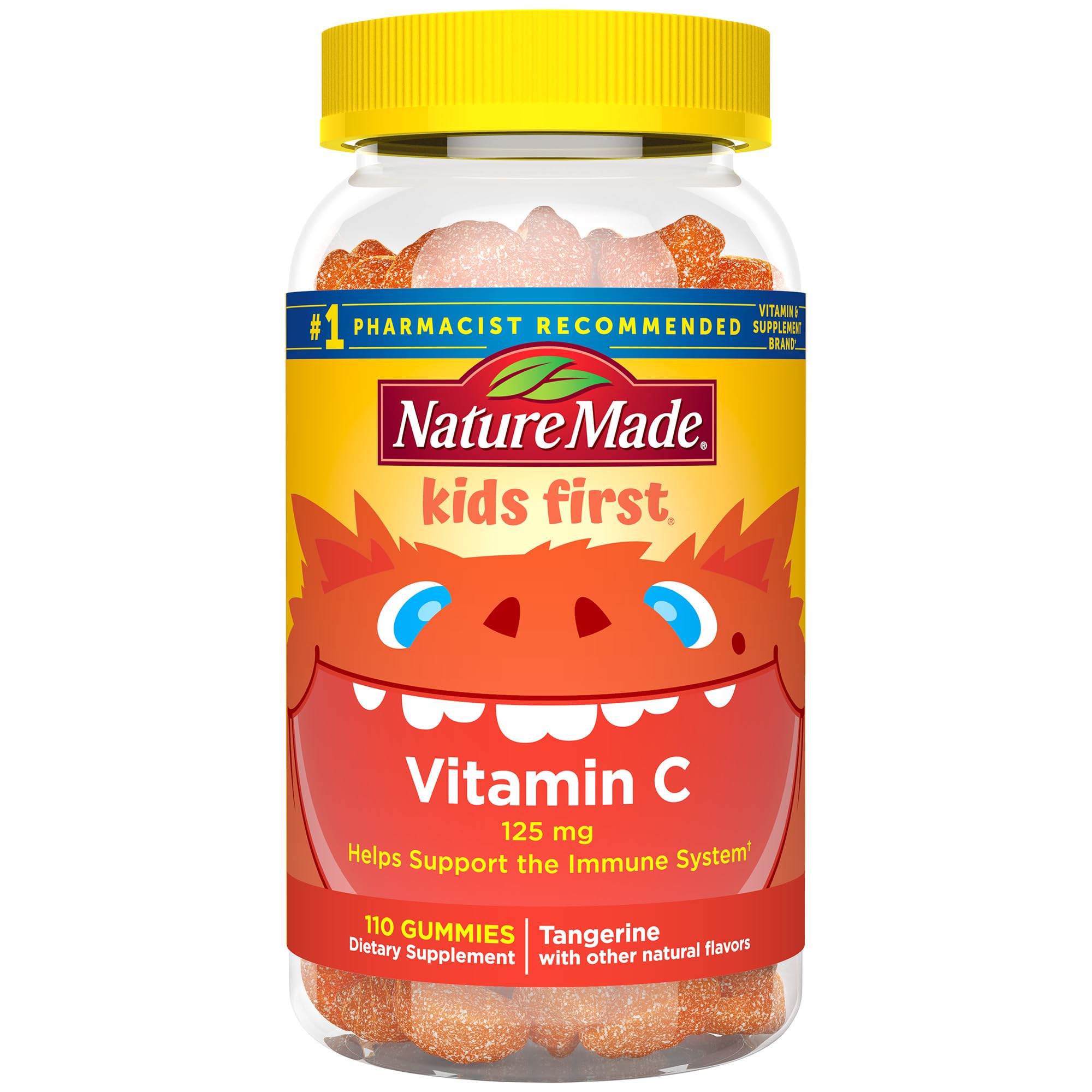 Nature Made Kids First Vitamin C Gummies, Dietary Supplement for Immune Support, 110 Gummies, 110 Day Supply