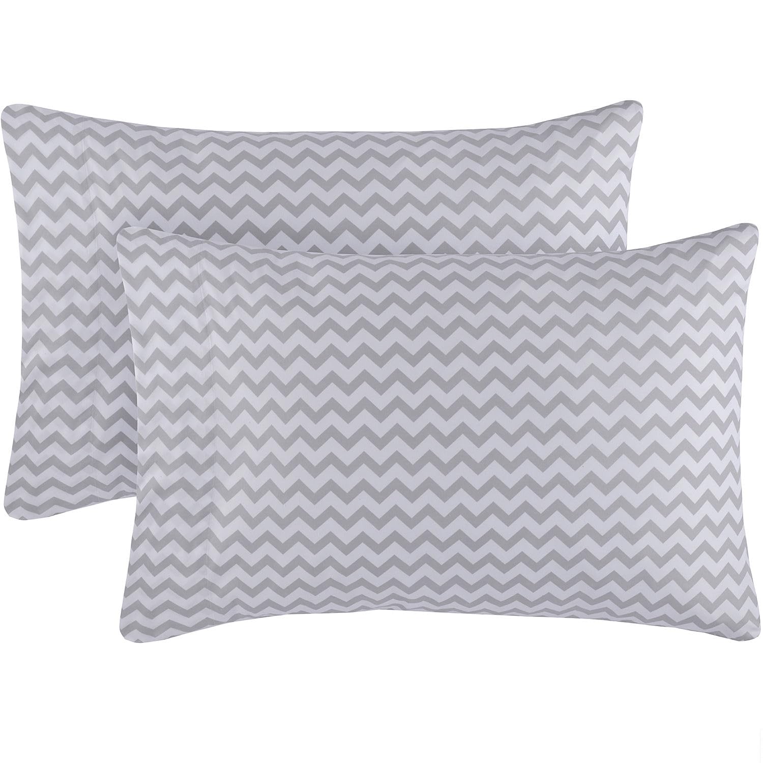 Mellanni Pillow Cases - Luxury, Extra Soft, Cooling Pillow Covers - 2 PC Iconic Collection Pillowcases - Envelope Closure (Standard/Queen 20" x 30", Chevron Gray)