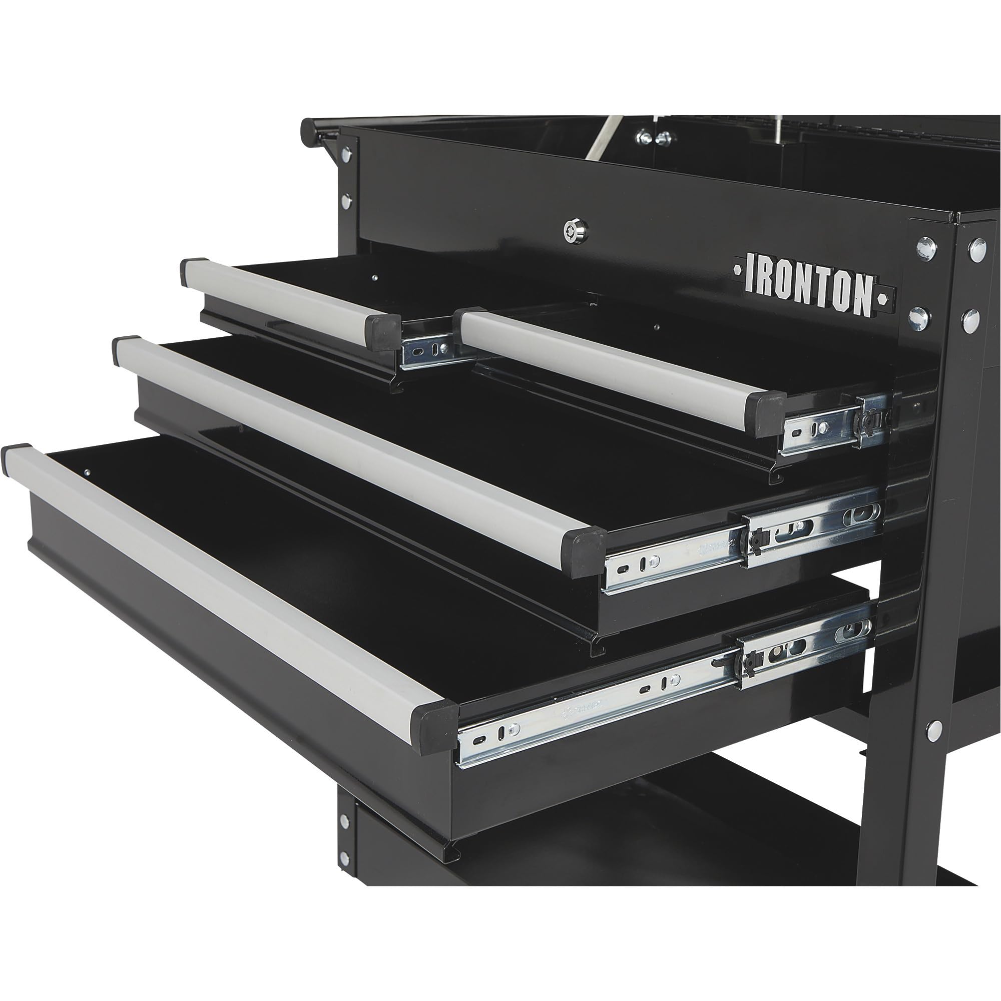 Ironton Mobile Tool Chest, Slide Top Tool Cart Made of Rust-Resistant Powder-Coat Finish, Mobile with Fully Opening Lid, Four Locking Drawers, Rolling Tool Carts Tool Cart with Drawers