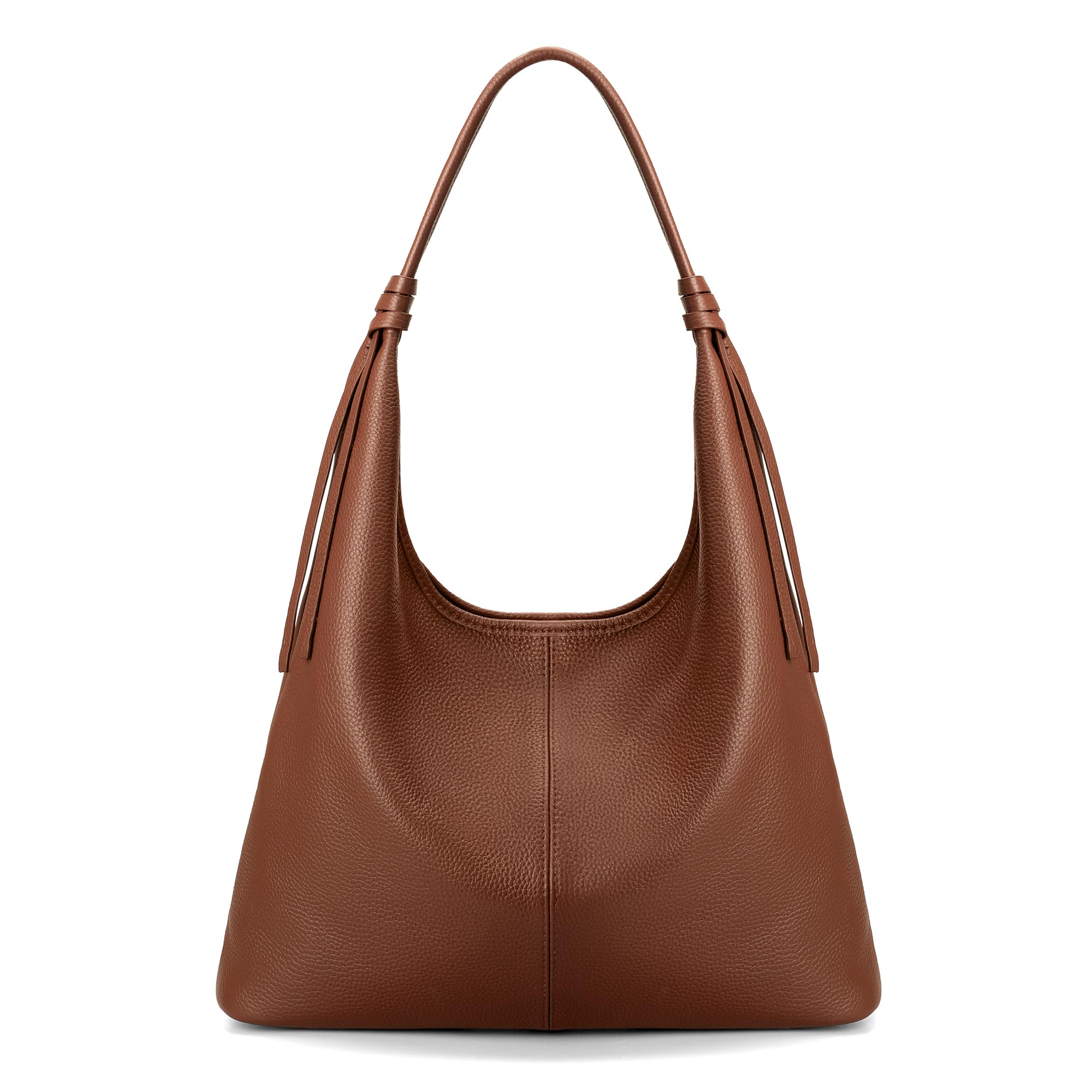 befen Genuine Leather Slouchy Hobo Purses for Women, Casual Hobo Bags Real Top Grain Leather Tote Handbags Women's Brown Shoulder Satchel for Shopping, Outing, Travel