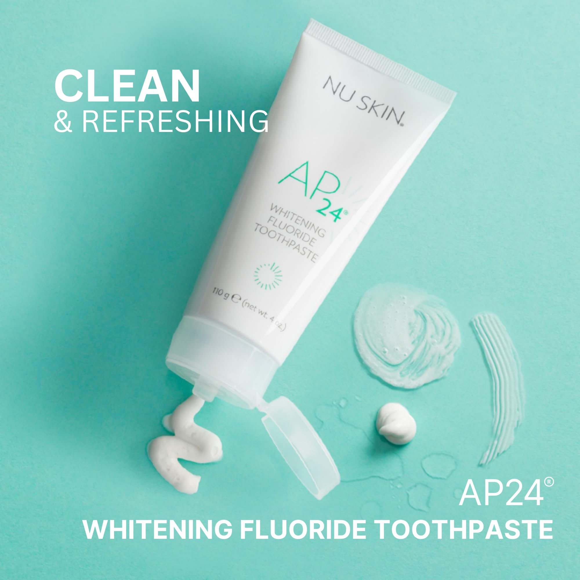 Nu Skin AP 24 Whitening Fluoride Toothpaste | 4oz | Brightens and Whitens Teeth | Helps Prevent Dental Cavities | Gentle Vanilla Mint Formula (1 Pack, Flouride)