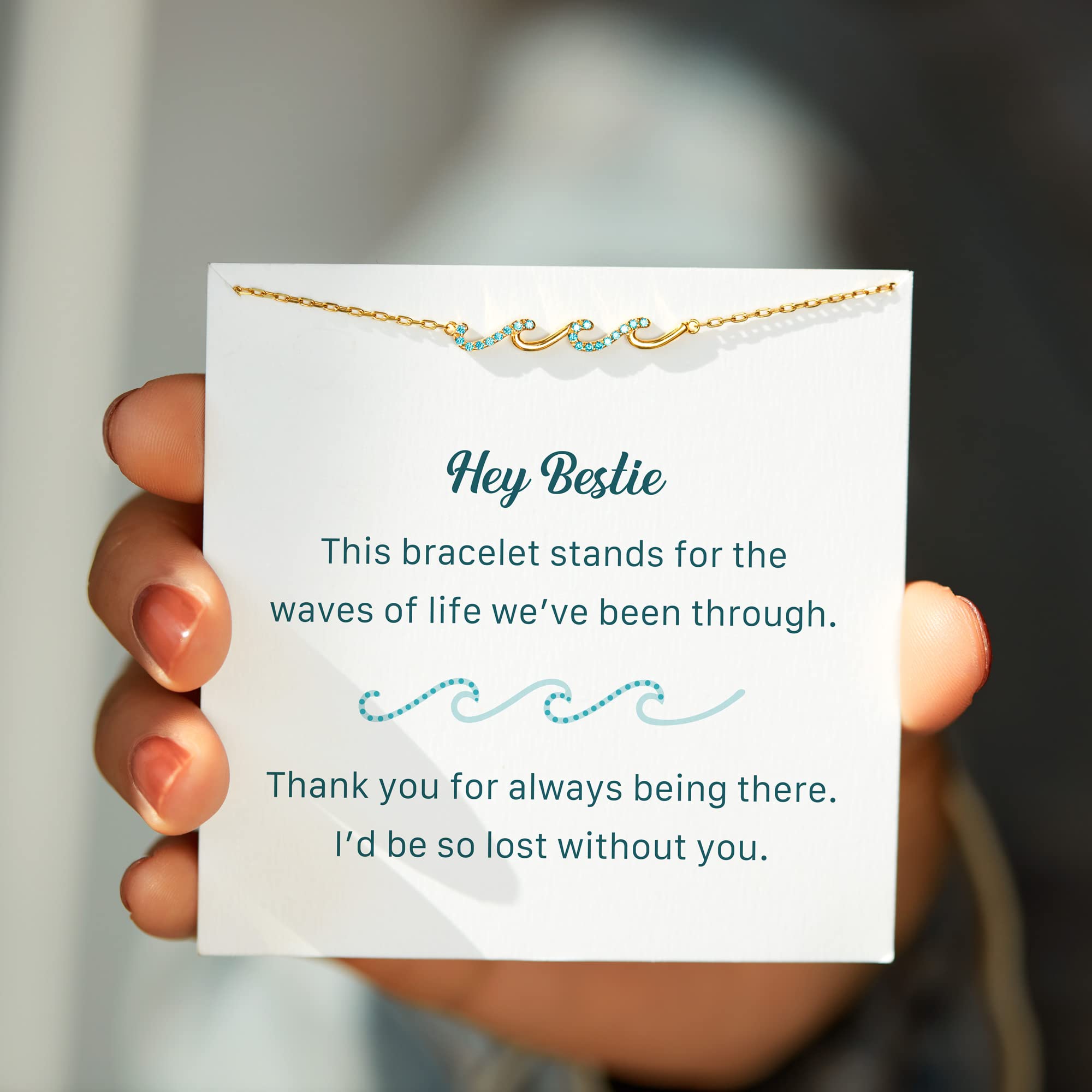 STORYJEWELLERY Friend Gifts for Women, Birthday Gifts for Women Friendship, Wave Bracelet for Friends, Gift for Friends Female, Bestie Gifts for Women, Bff Gifts, Christmas Gifts for Best Friend