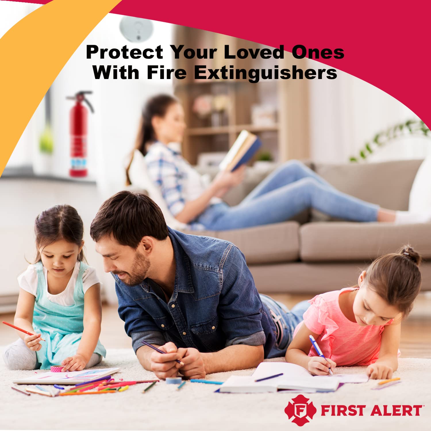 BRK BRANDS, INC BRK First Alert FE1A10GR195 HOME1 Rechargeable Standard Home Fire Extinguisher UL Rated 1-A:10-B:C Pack of 4 Includes Wholesalehome Cleaning Cloth