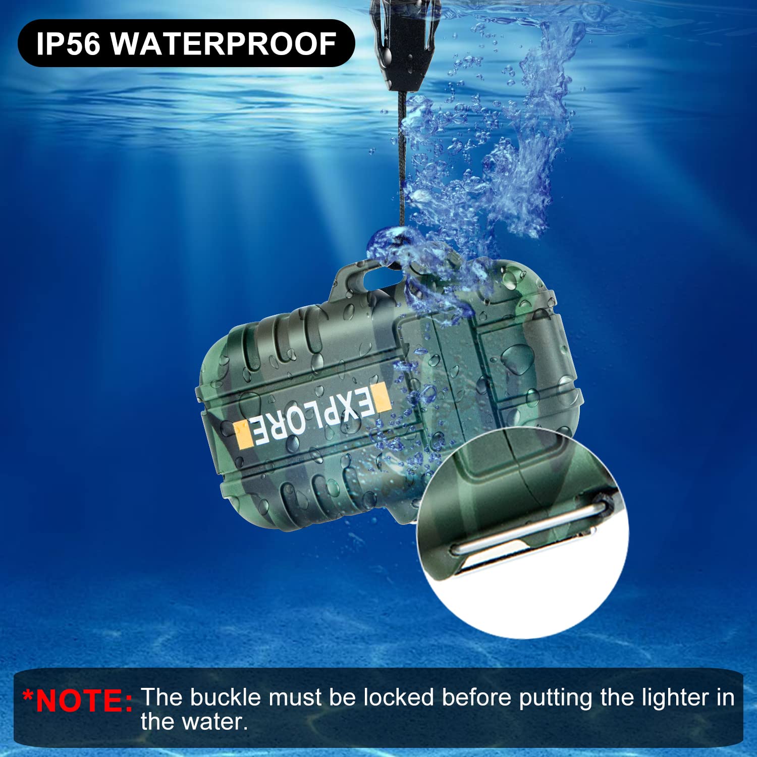 LcFun Waterproof Lighter Outdoor Windproof Lighter Dual Arc Lighter Electric Lighters USB Rechargeable Flameless Plasma Cool Lighters for Camping, Hiking, Adventure, Survival Tactical Gear