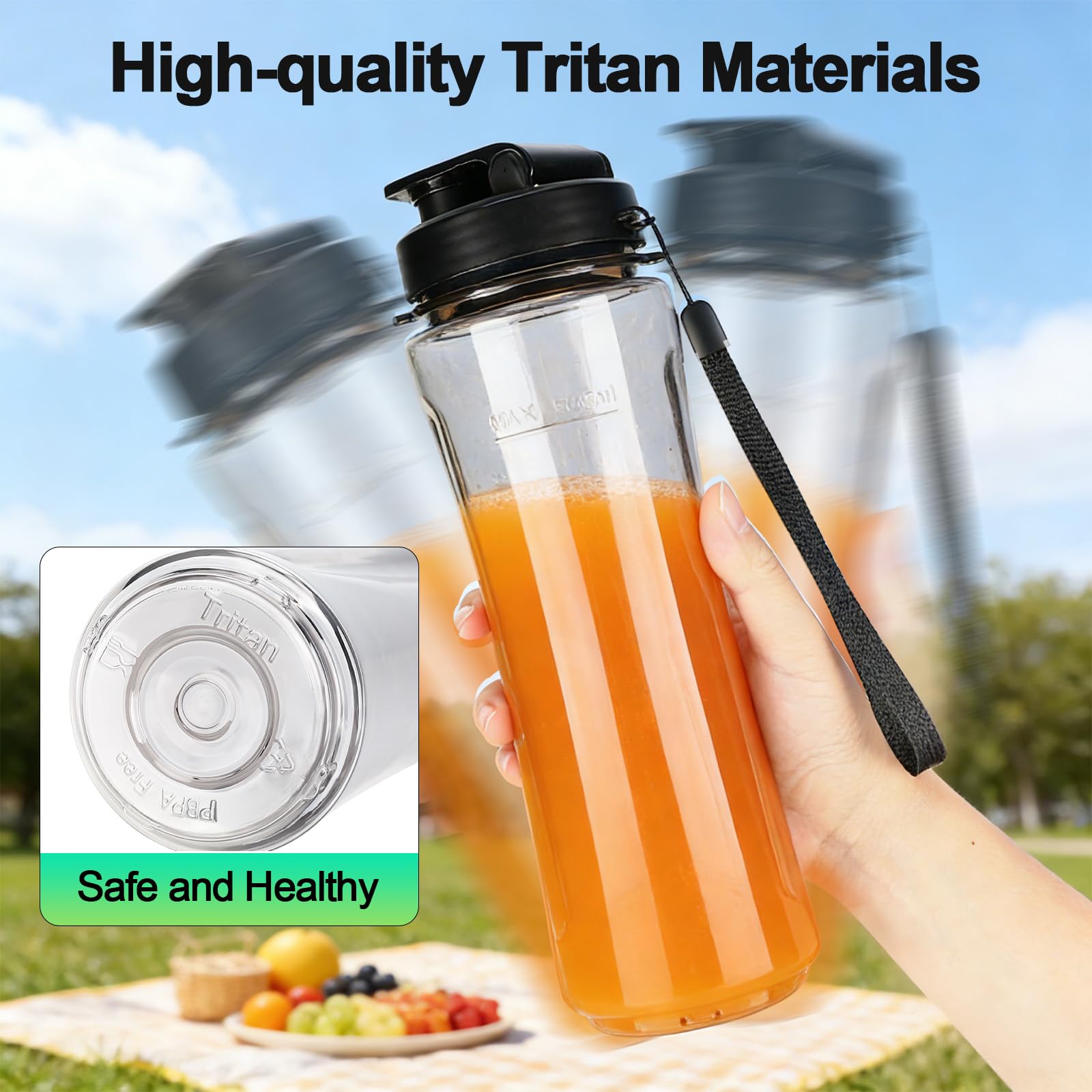 OMMO Blender, 500W Smoothie Blender with 4-Fin Blades, Personal Blenders for Kitchen with 17oz BPA-Free Portable Cups for Drinks, Milkshake and Juices