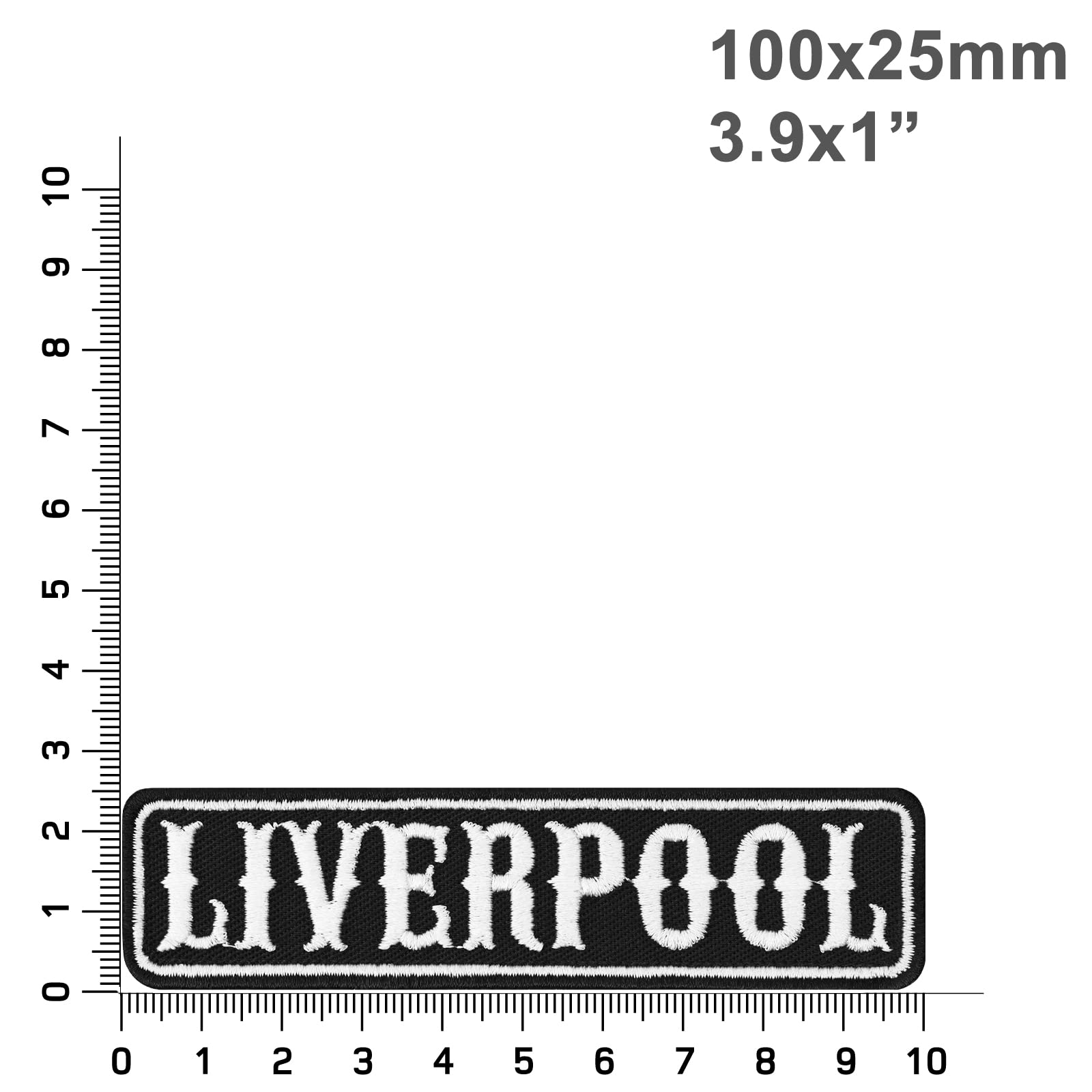 Liverpool Patch Biker Rankpatch United Kingdom UK Motorcycle Patch Applique to sew on or Iron on | UK Badge for All Fabrics and Leather | Sticker for Clothing | 3.94x0.98 in