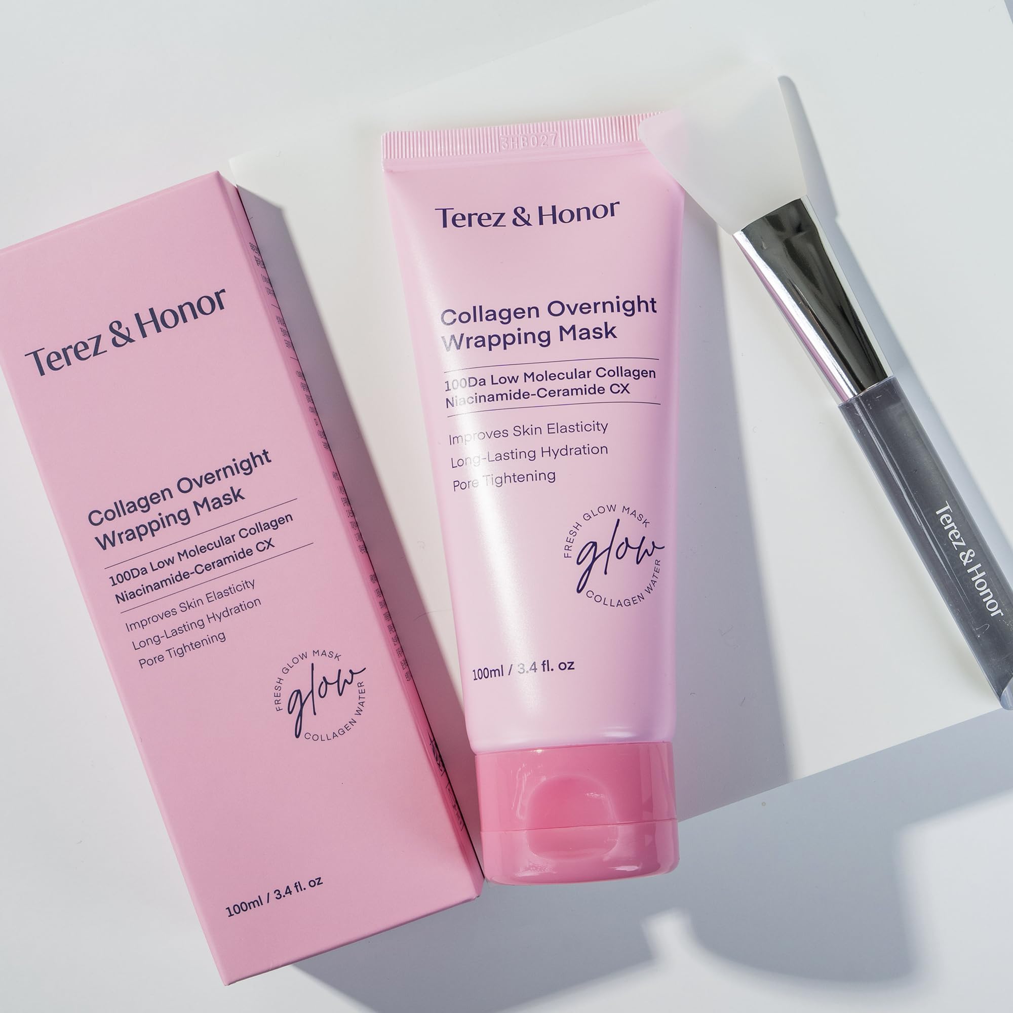 TEREZ & HONOR Collagen Night Wrapping Peel Off Mask: Korean Face Mask for Elasticity, Hydrating & Glow - 100Dalton Smallest Molecular Collagen - Dermatologist Tested 3.4 FL OZ