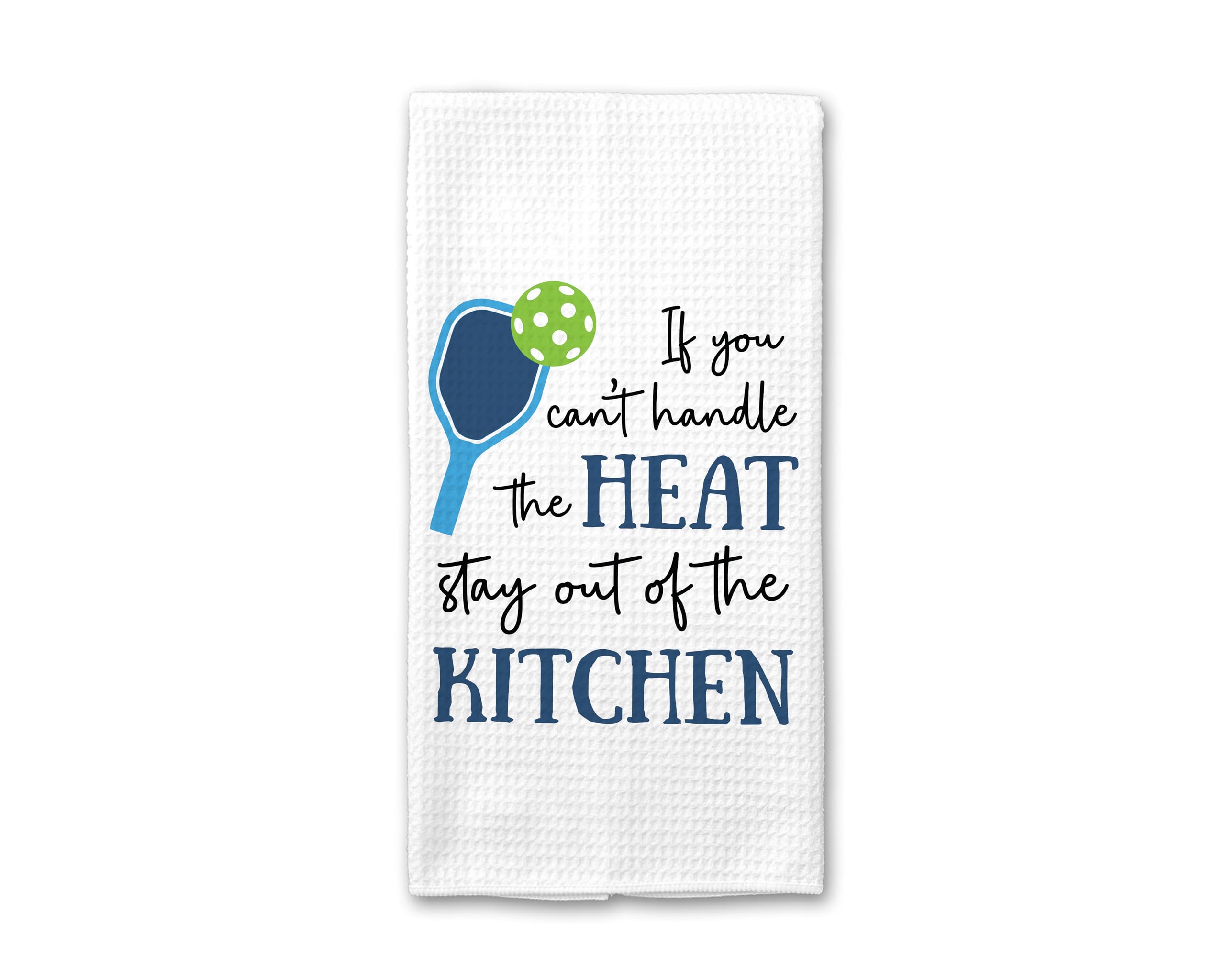 Pickleball Towel | Funny Pickleball Kitchen Towel | Pickleball Player Gift | Mothers Day Gift | Pickleball Team Gift | Pickle Ball Player (Can't Handle the Heat)