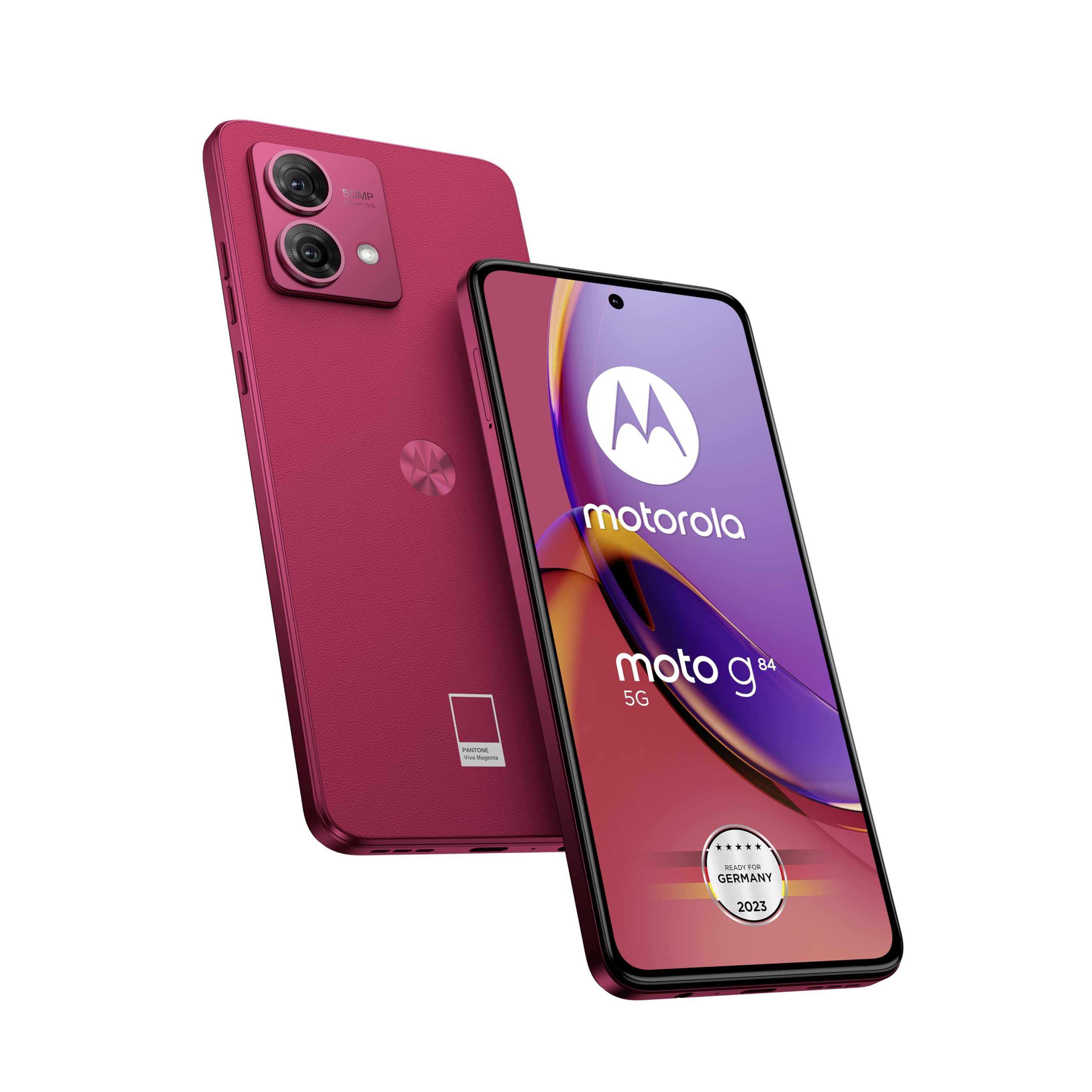 Motorola Moto G84 5G (GSM Unlocked, International Version) 256GB + 12GB RAM Dual SIM Android 13 Smartphone (Viva Magenta)