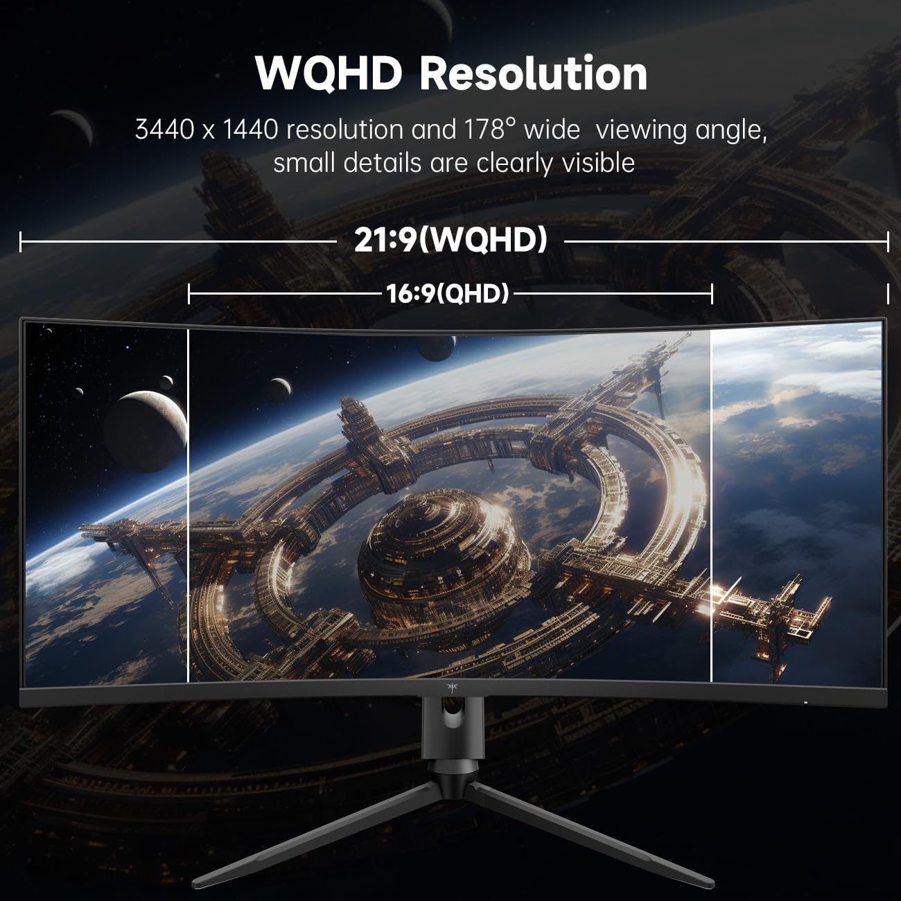 KTC 34 Inch Ultrawide Monitor, 180Hz WQHD 3440X1440 Curved Gaming Monitor, 1500R PC Monitor, HDR, FreeSync & G-Sync, HDMI, DisplayPort, VESA, Tilt Swivel Height Pivot Adjustment, H34S18S
