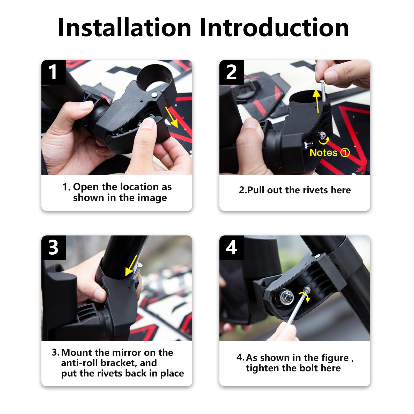 SHEJISI UTV Side Mirrors,You No Longer Need to Adjust by Hand,Innovative Automatic Reset Function,for 1.5"-2.0" Roll Cage,Compatible with Polaris RZR,Can Am Maverick,Honda Pioneer SXS,Kawasaki Mule