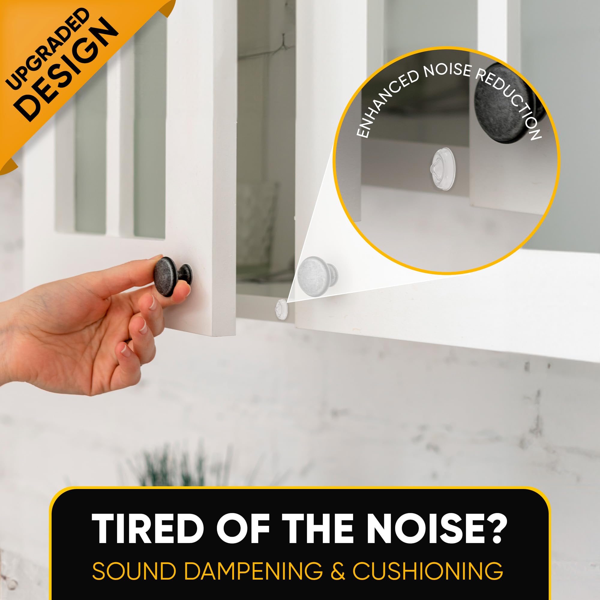 Vellax Home Protection: 128 Cabinet Door Bumpers & 4 Wall Protectors - Clear, Self-Adhesive, Noise-Dampening Solutions for Furniture & Walls