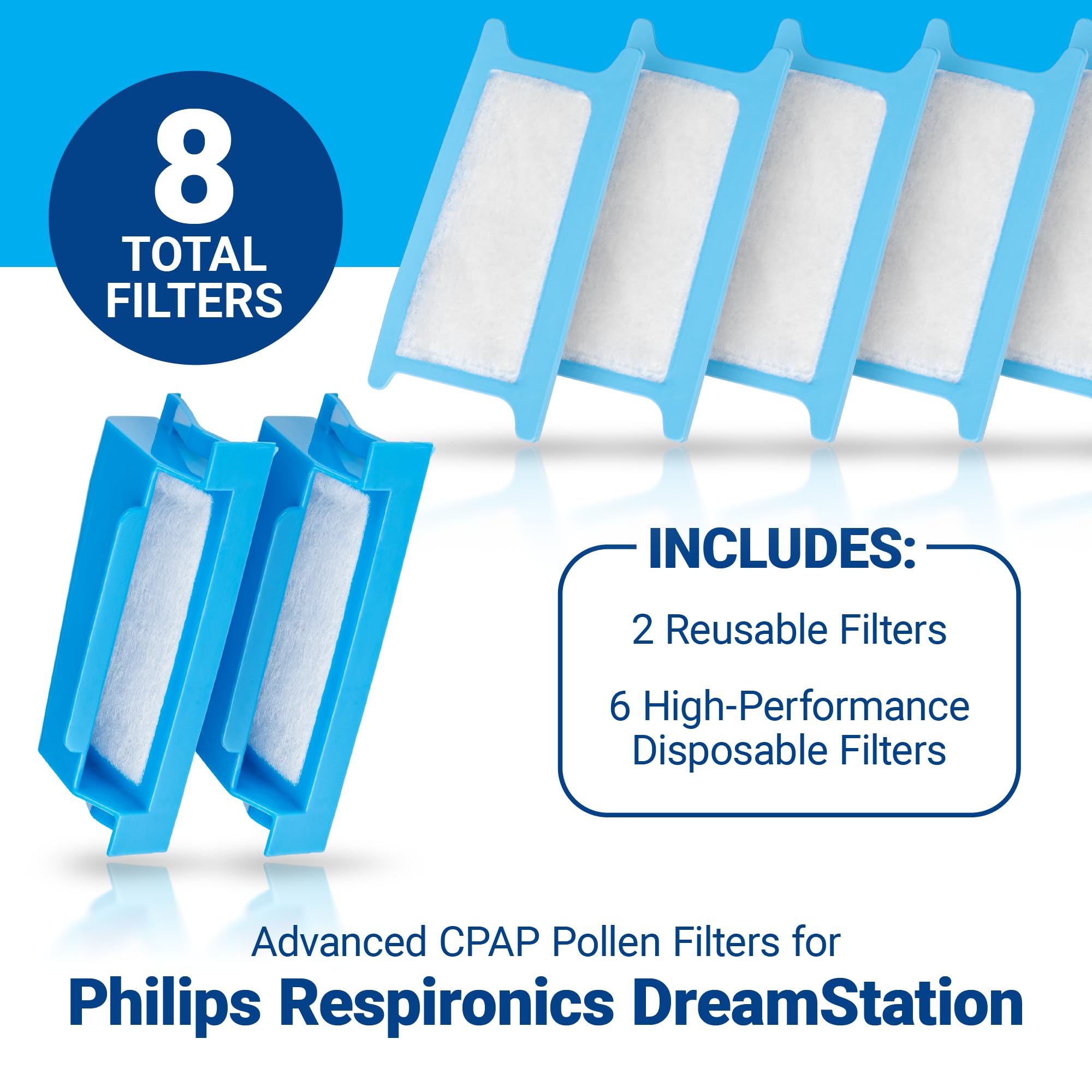 NUWAVE CPAP Filters (27 ct) for Respironics DreamStation 1 CPAP Machine. Includes 18 Ultrafines and 9 Reusable Filters (27 Total). CPAP Filters for Philips Respironics Dream Station 1 CPAP Machine